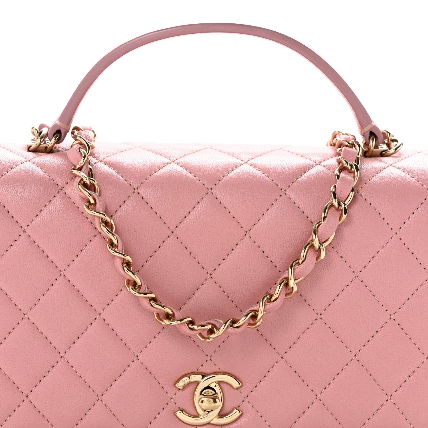 Lambskin Quilted Small Citizen Chic Flap Pink
