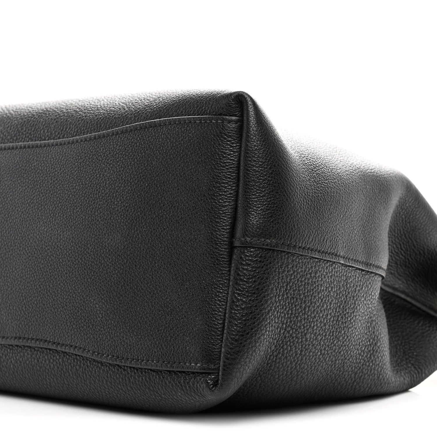 Vitello Phenix Embossed Logo Hobo Black