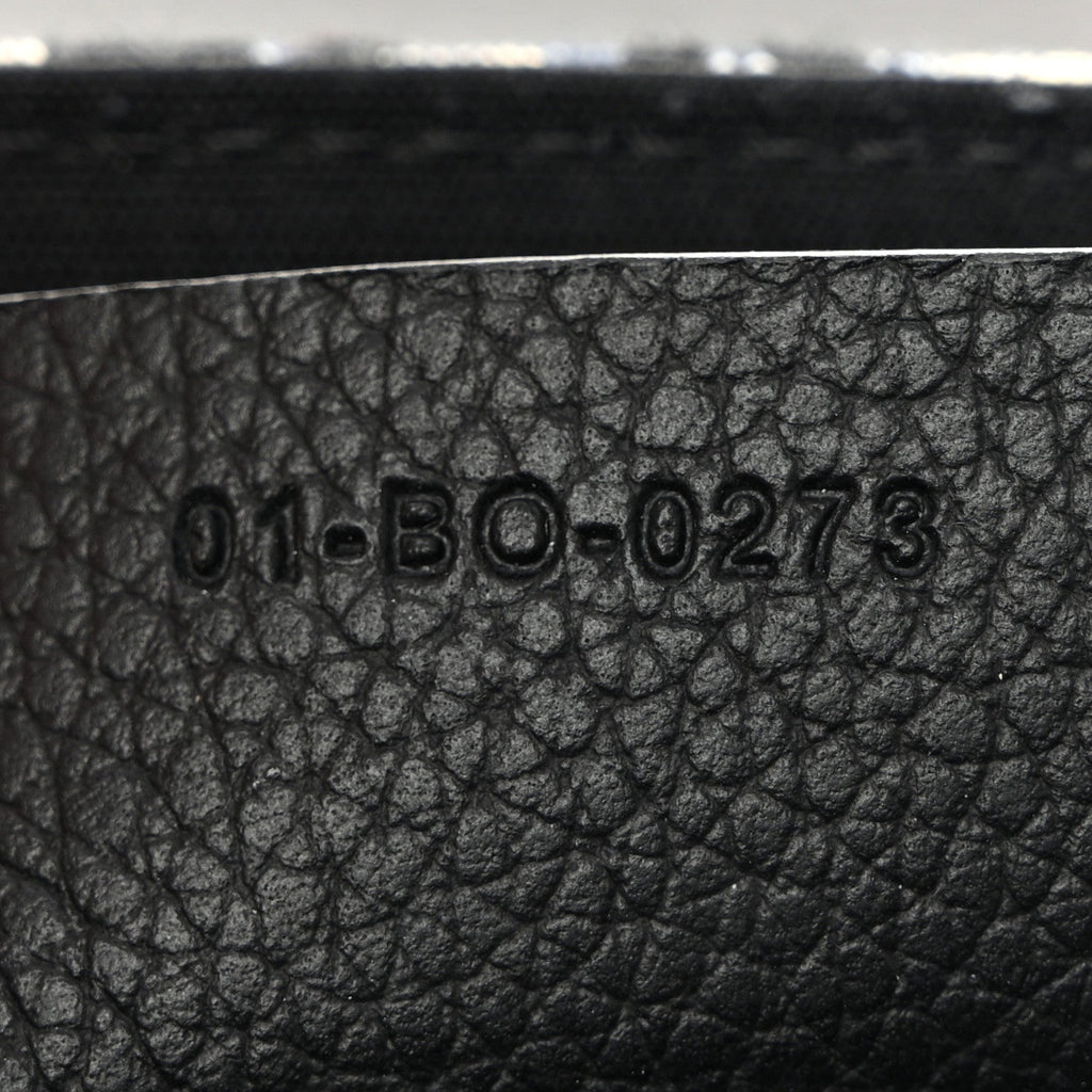 Oblique Jacquard Grained Calfskin Small Saddle Messenger Bag Beige Black