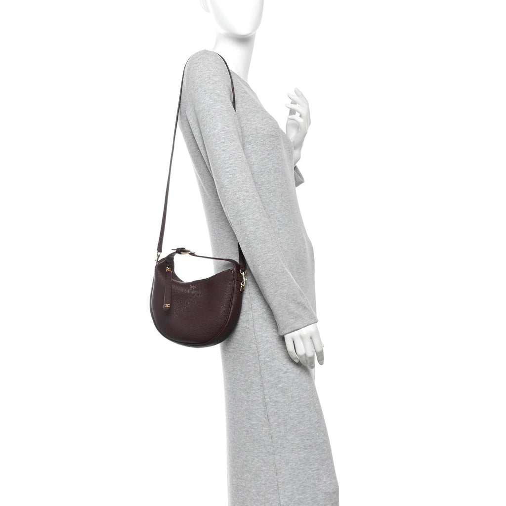 Supple Grained Calfskin Teen Lulu Shoulder Bag Deep Burgundy