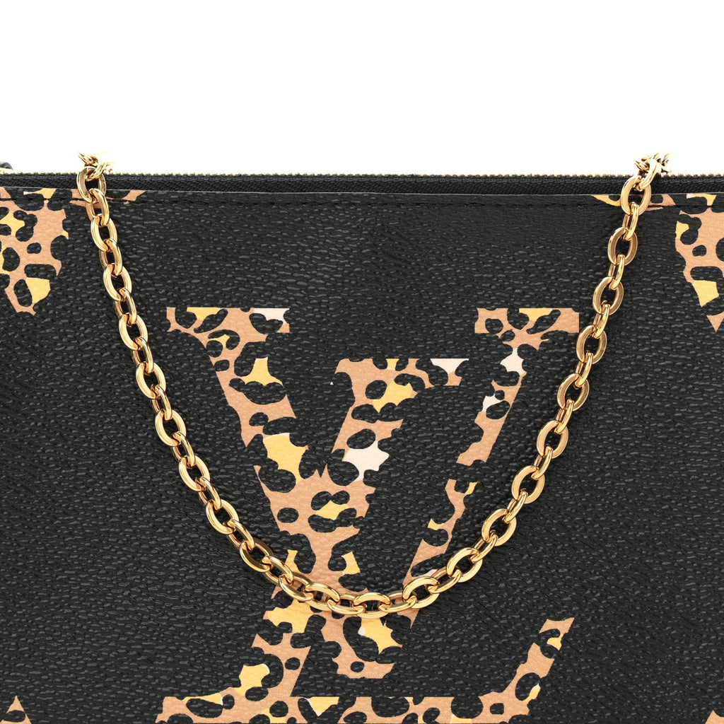 Monogram Giant Jungle Pochette Double Zip Black