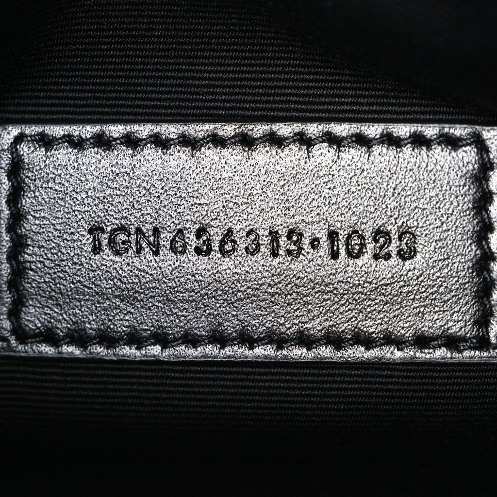 Lambskin Chevron Monogram Large Bill Pouch Black