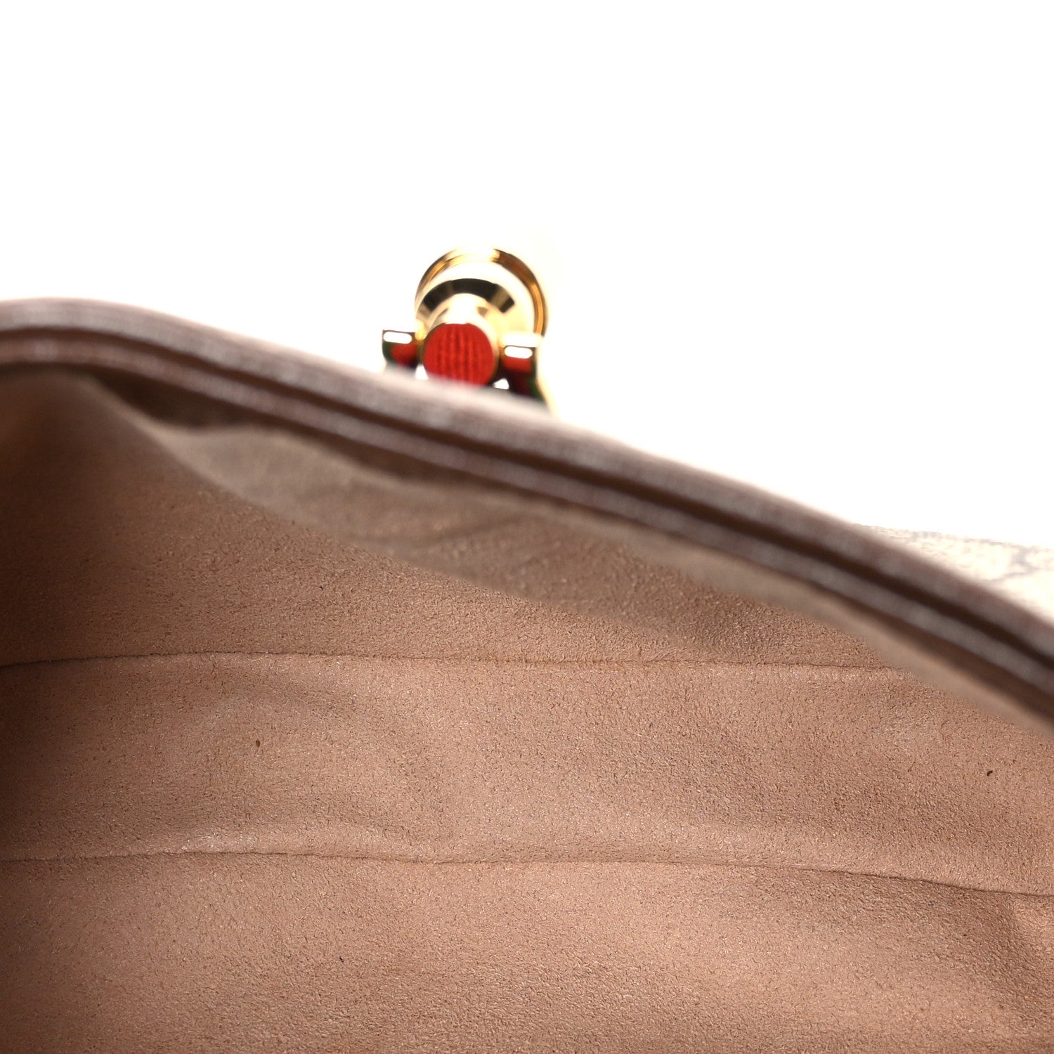 GG Supreme Monogram Azalea Calfskin Web Mini Jackie 1961 Hobo Beige Ebony Brown Sugar