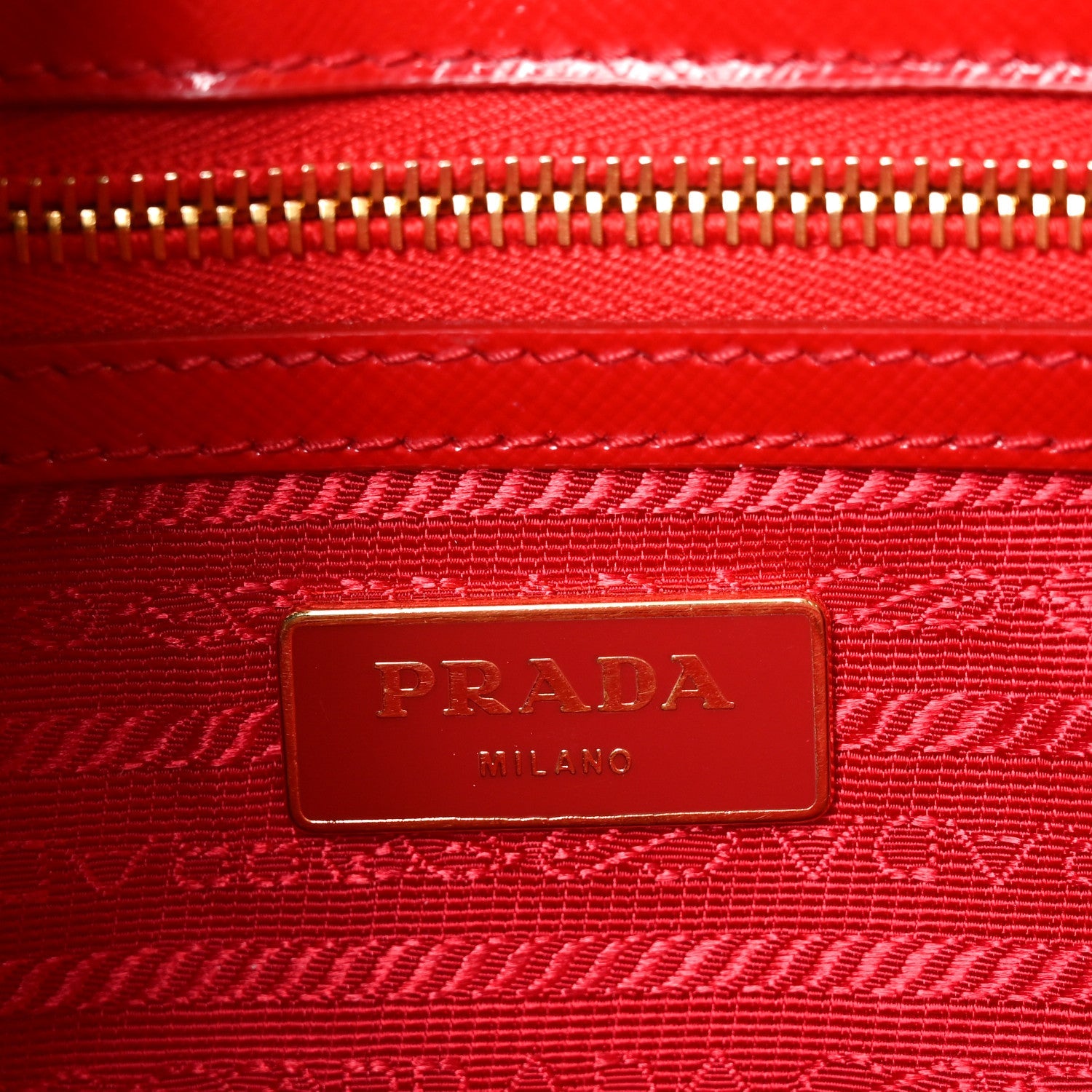 Saffiano Vernice Mini Galleria Double Zip Tote Rosso