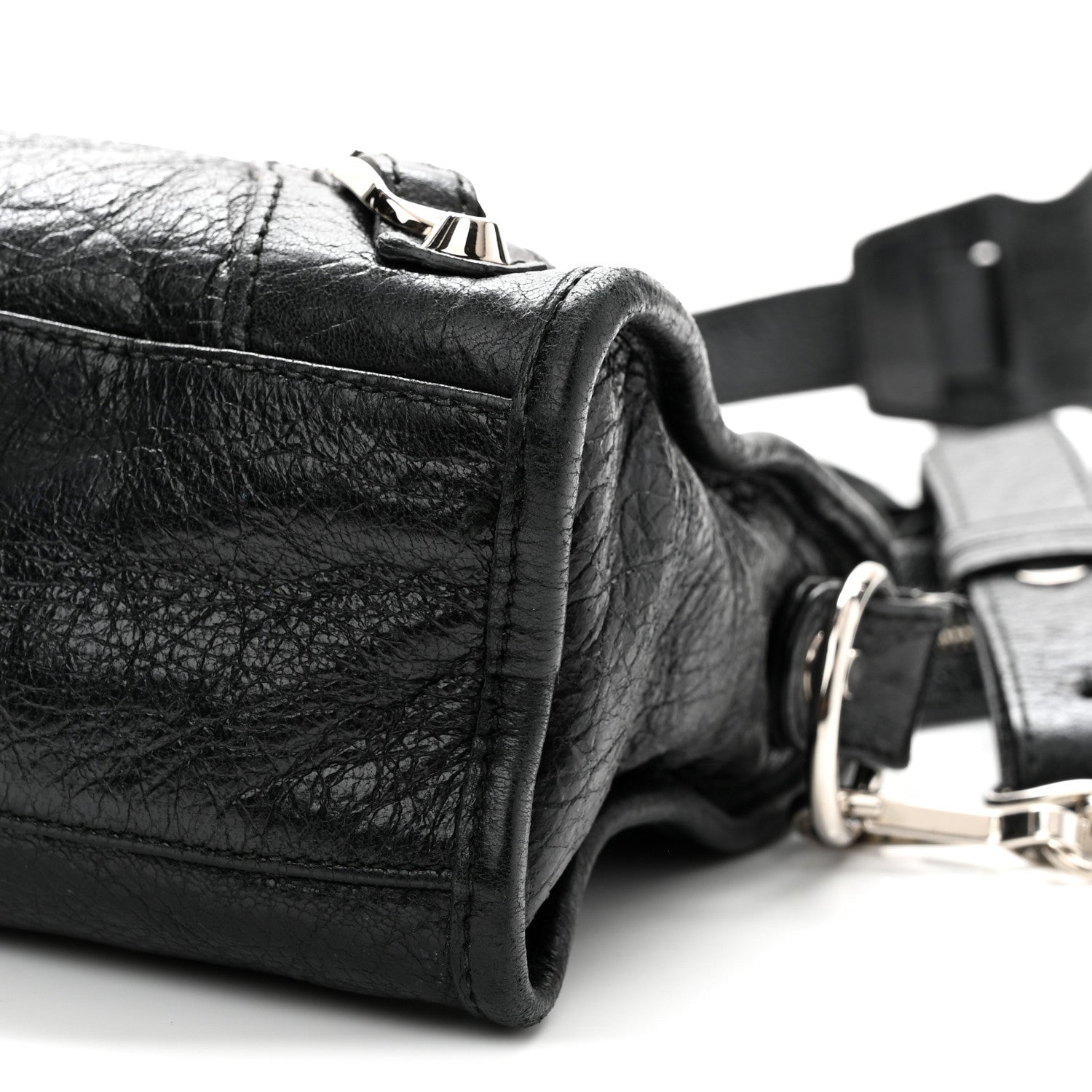 Agneau Classic Silver Hardware Mini City Black