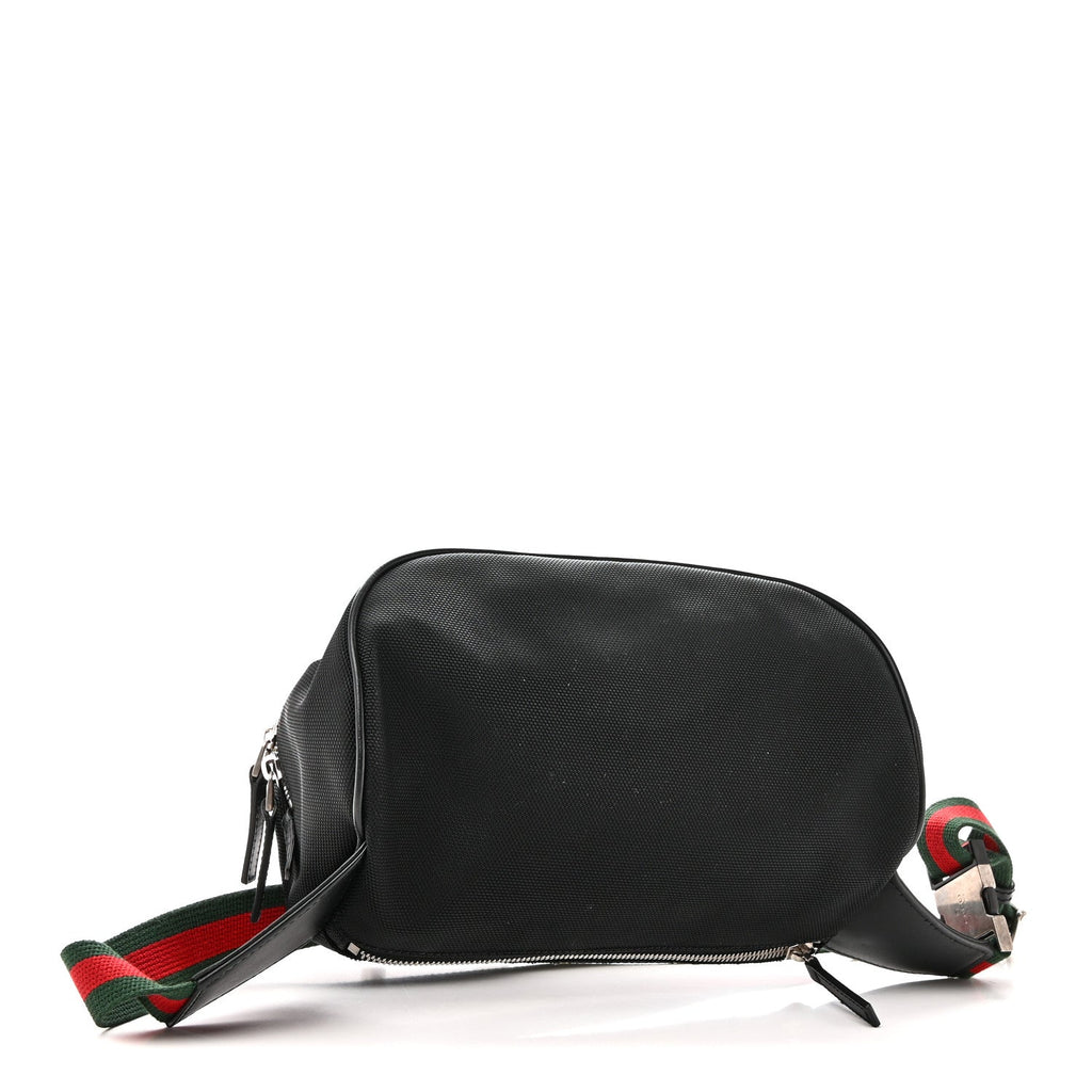 Techno Canvas Web Large Belt Bag Black