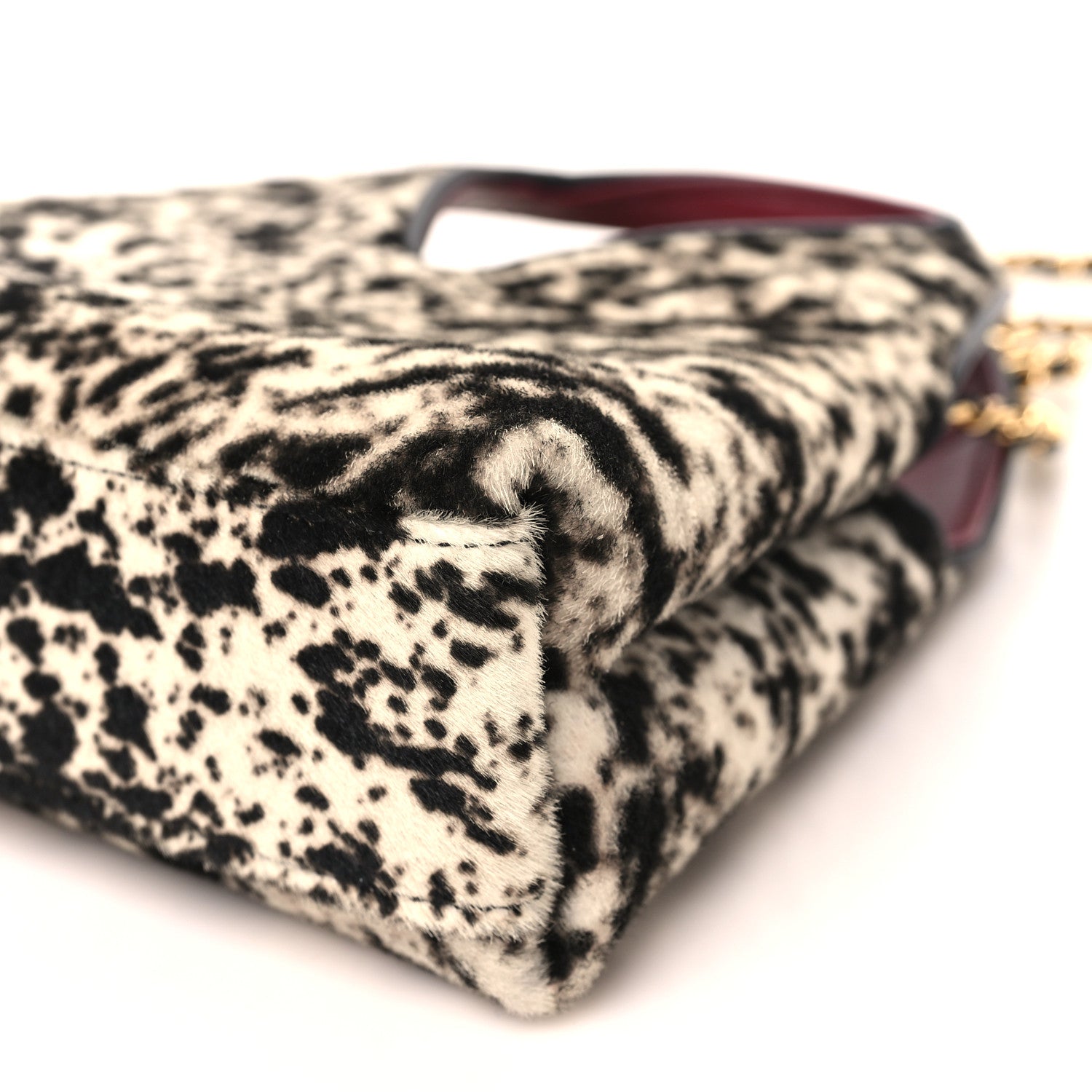 Pony Hair Printed Chic Lady Small Shopping Tote White Black