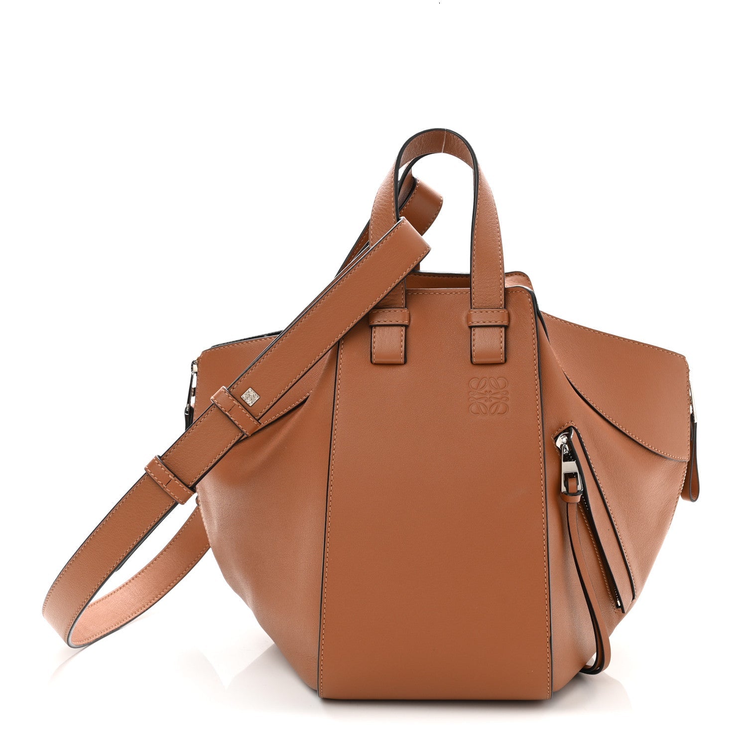 Calfskin Small Hammock Shoulder Bag Tan