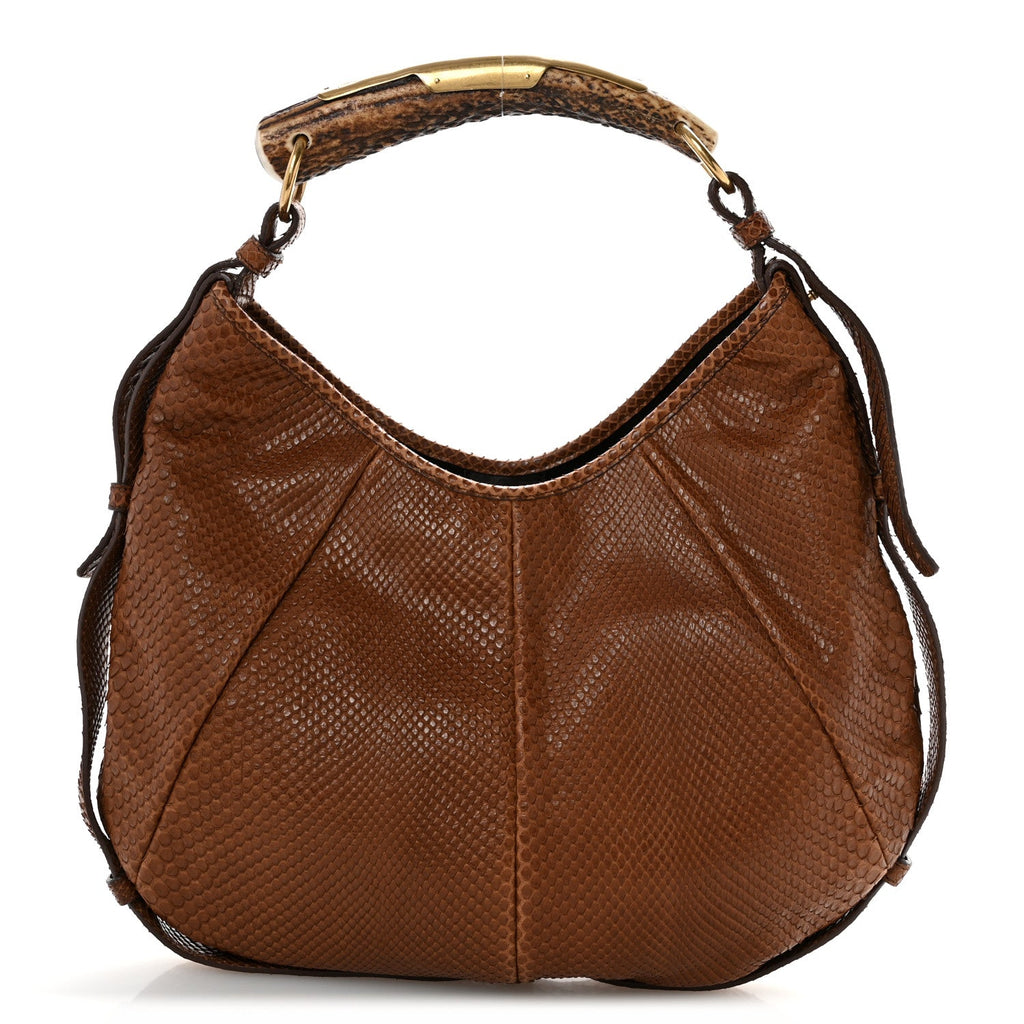 Snakeskin Buffalo Horn Mombasa Hobo Brown