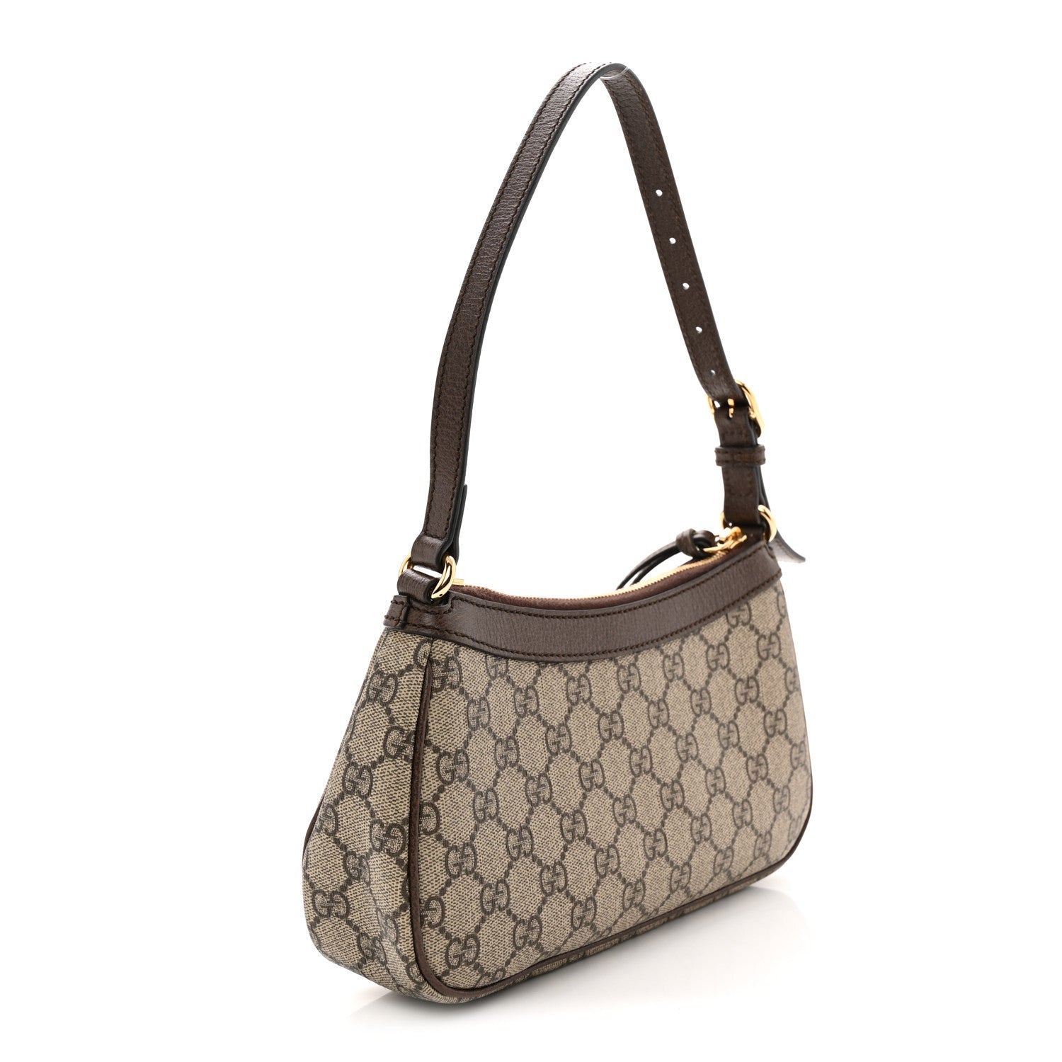 GG Supreme Monogram Textured Dollar Calfskin Small Ophidia Hobo Beige Ebony New Acero