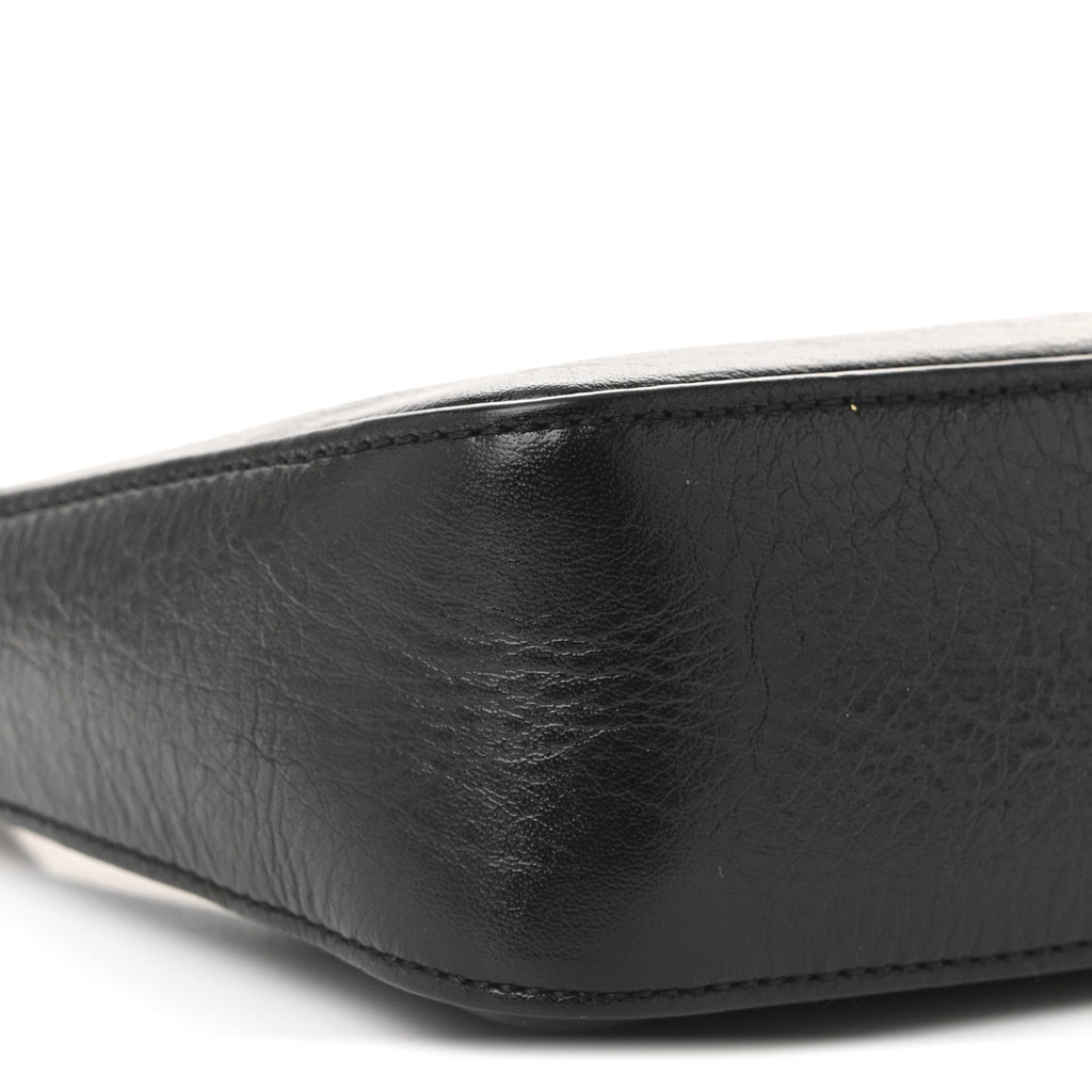 Smooth Calfskin Mini Moon Cut Out Shoulder Bag Black