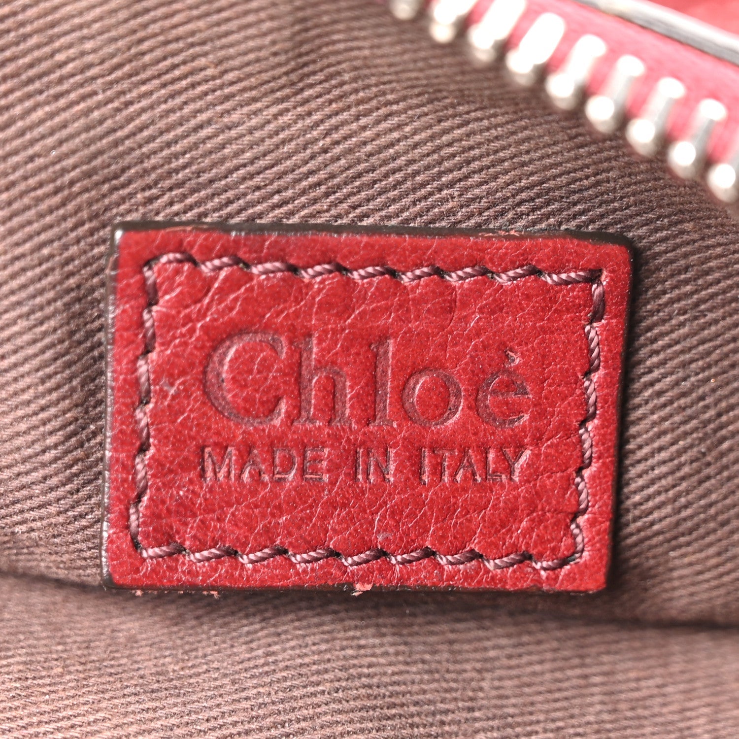 Grained Calfskin Small Paddington Crossbody  Dark Red