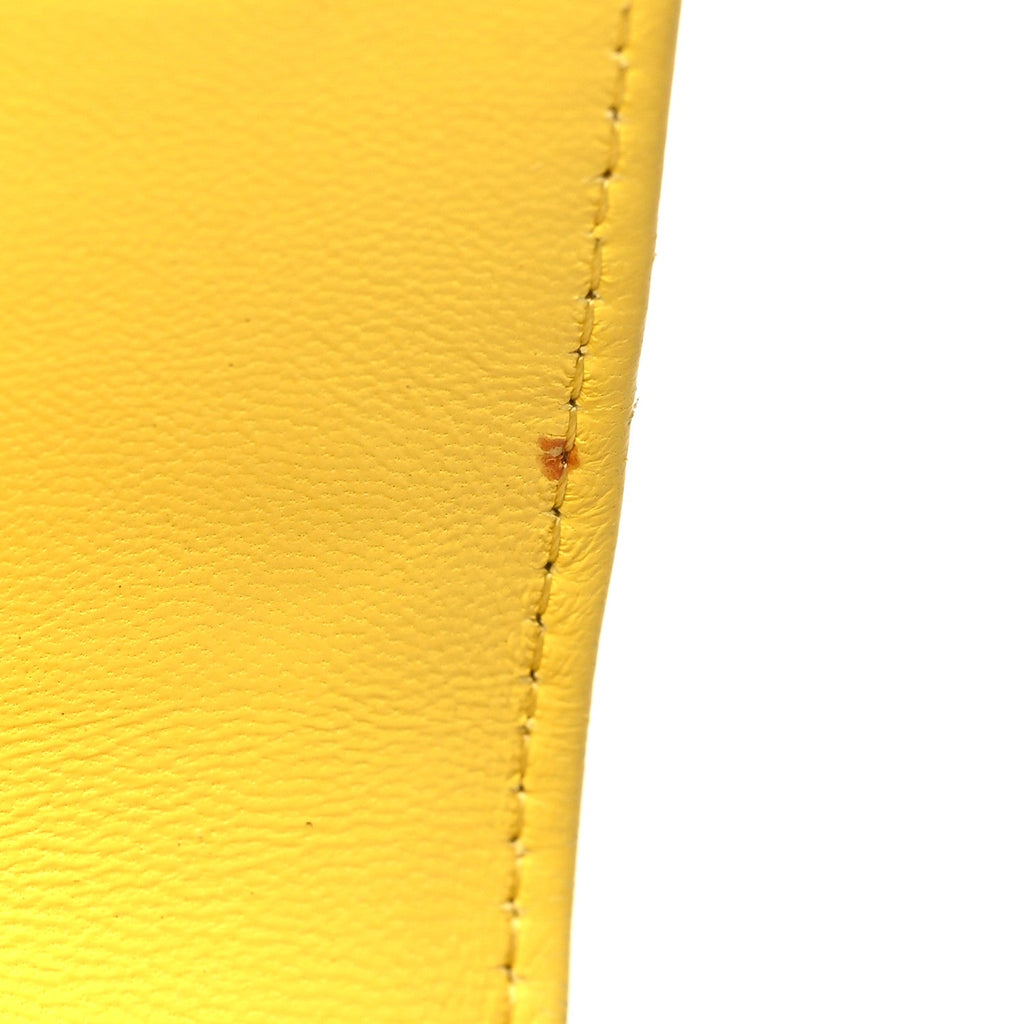 Lambskin Quilted Wallet on Chain WOC Yellow