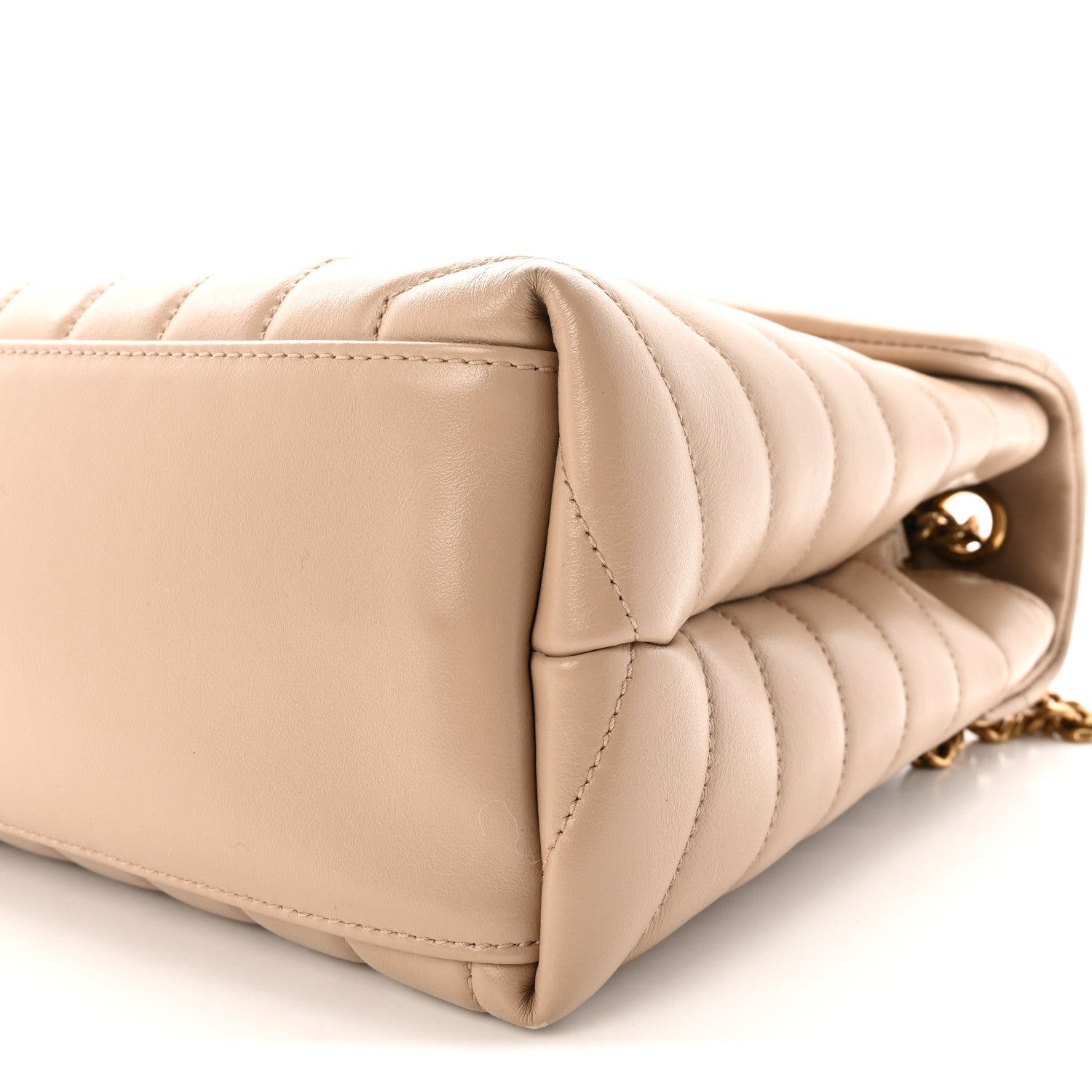 Calfskin Y Quilted Monogram Medium Loulou Chain Satchel Dark Beige