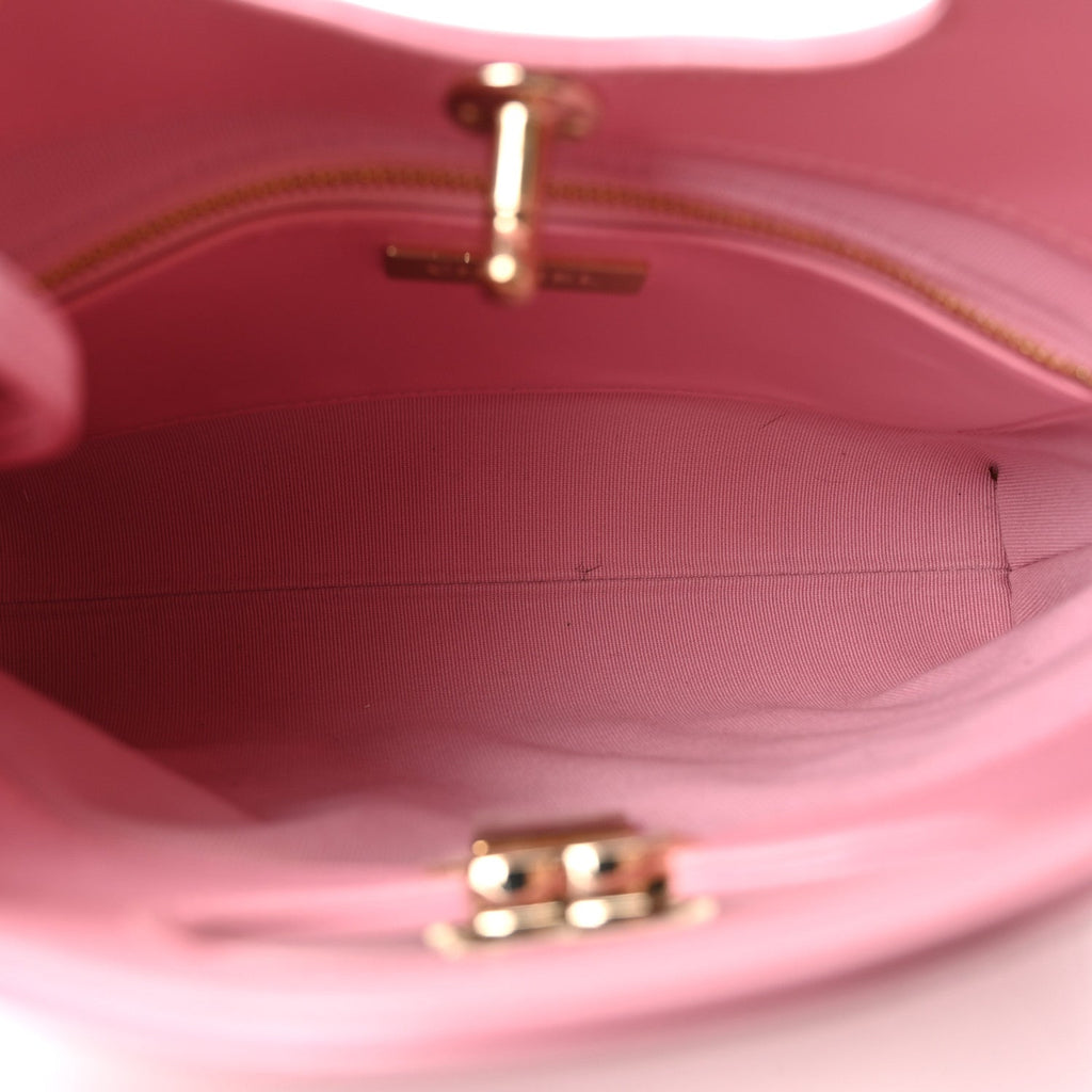 Shiny Lambskin Quilted Mini 31 Shopping Bag Light Pink
