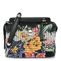 Calfskin Trapuntata Floral Small DotCom Click Chain Satchel Black Multicolor