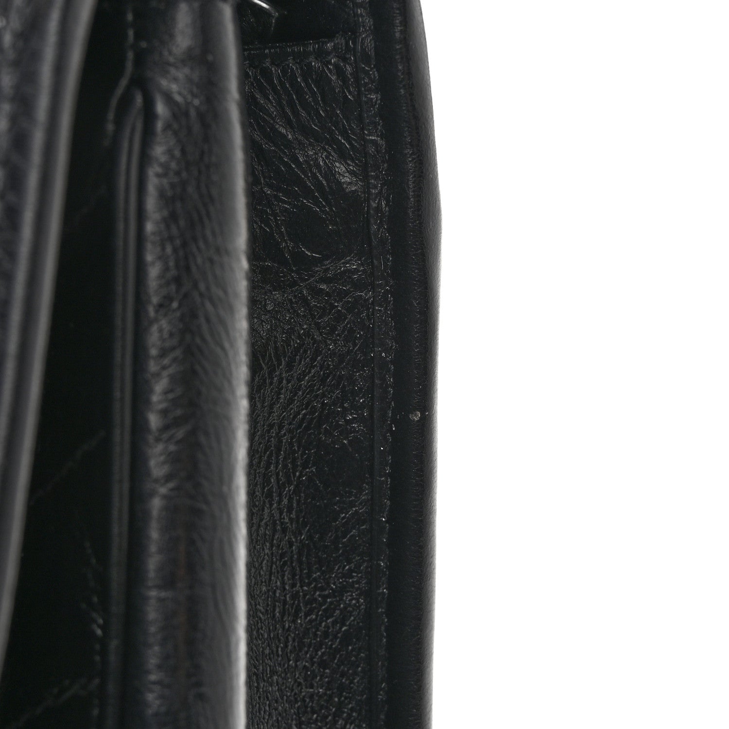Crinkled Calfskin Matelasse Monogram Medium Niki Chain Satchel Black