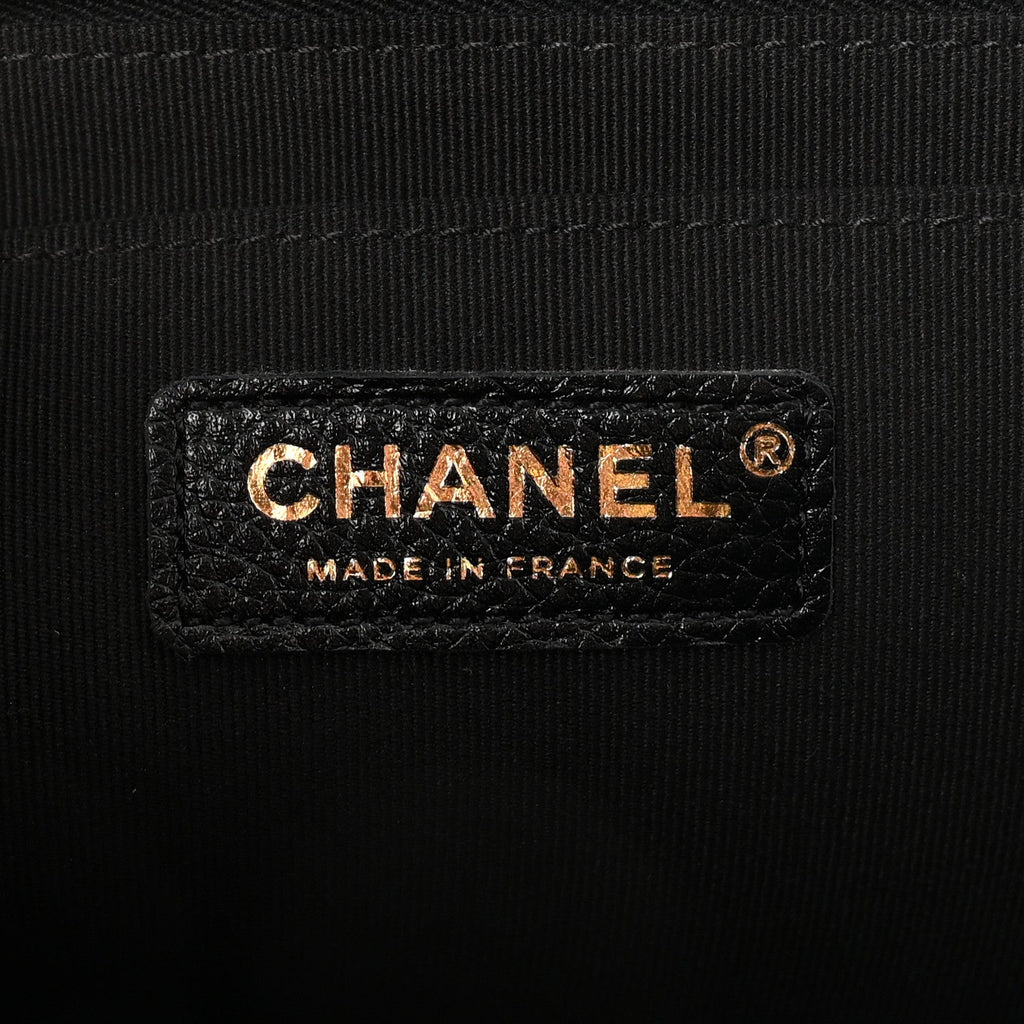 Calfskin Quilted XXL Travel Flap Bag Black