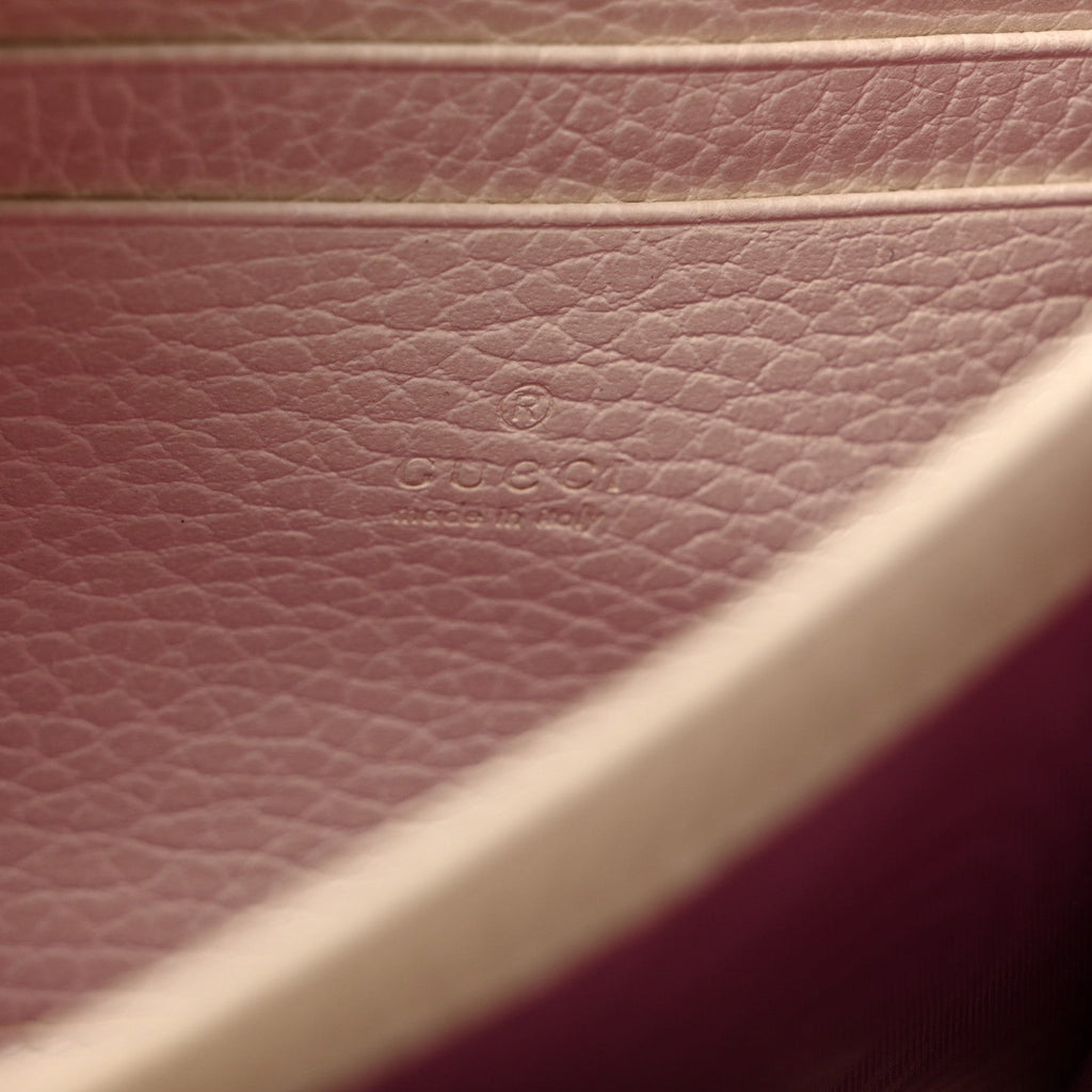 Dollar Calfskin Mini Dionysus Chain Wallet Mystic White