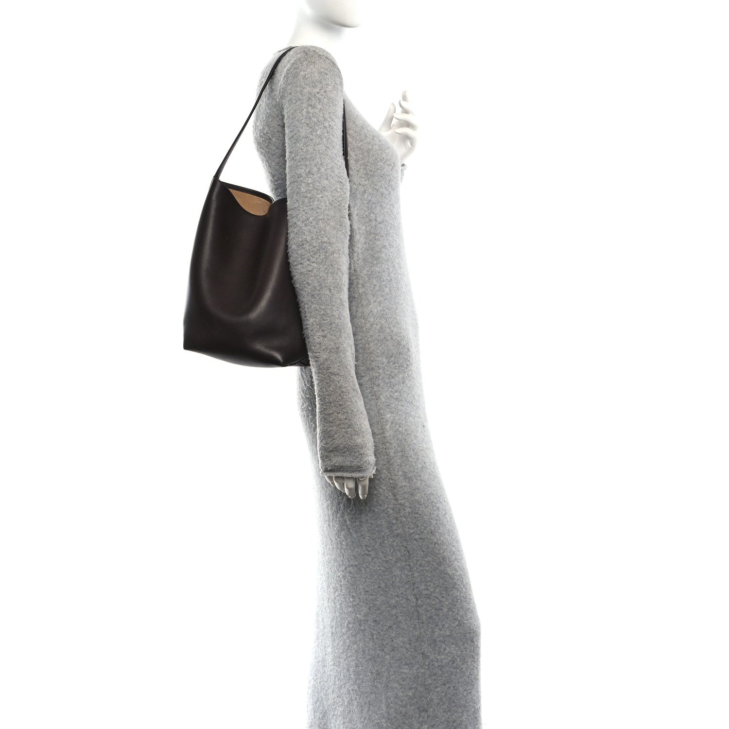 Polished Saddle Calfskin Medium N/S Park Tote Acajou