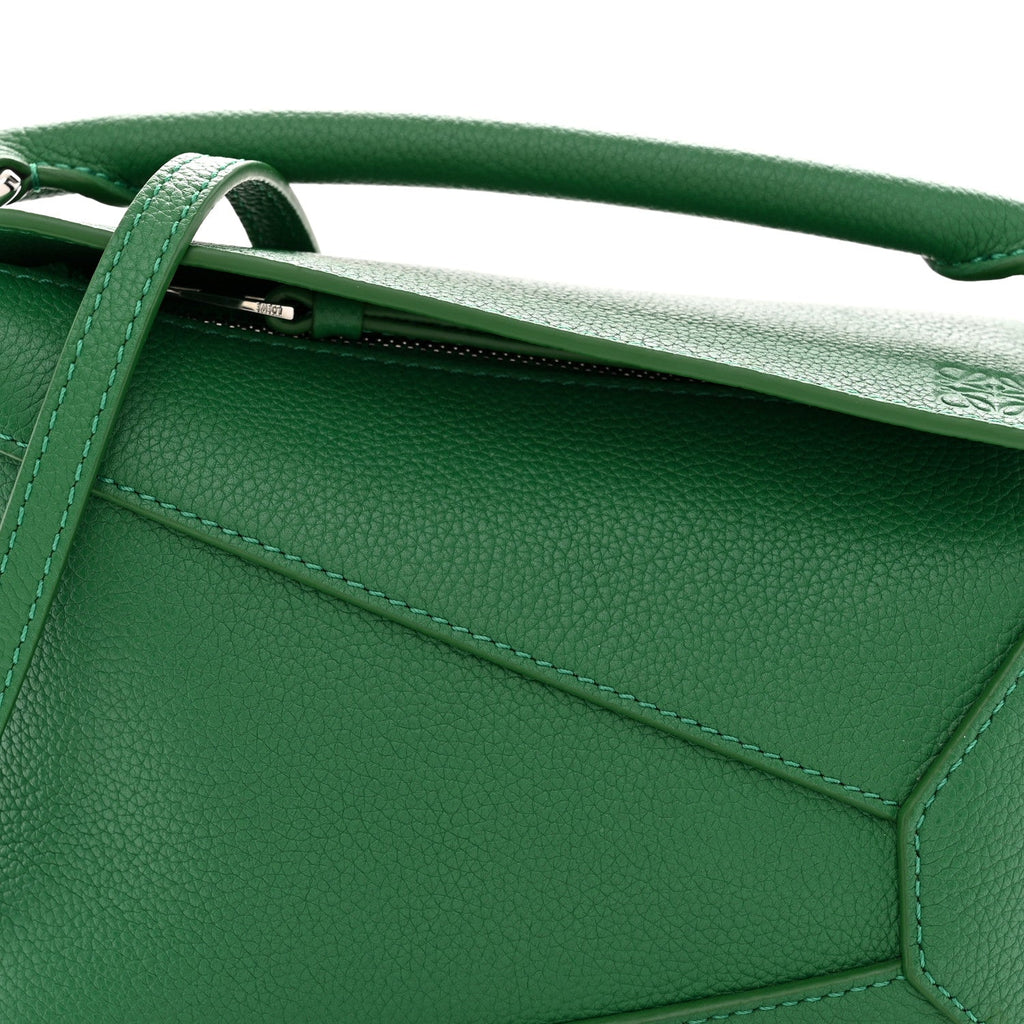Calfskin Small Puzzle Edge Bag Tropical Green