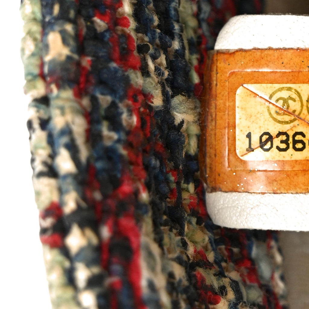 Tweed Lambskin Flap Blue Red