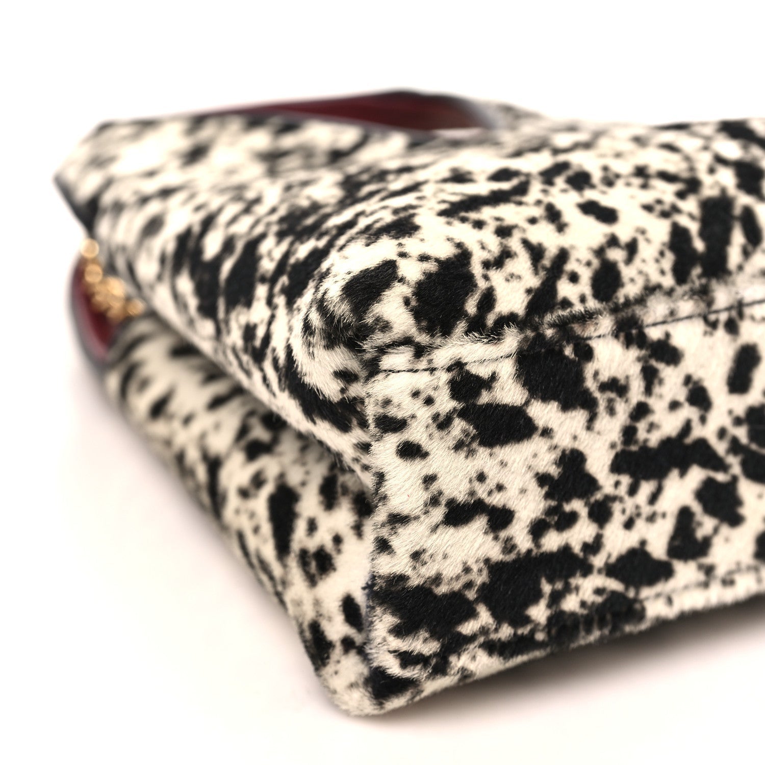 Pony Hair Printed Chic Lady Small Shopping Tote White Black