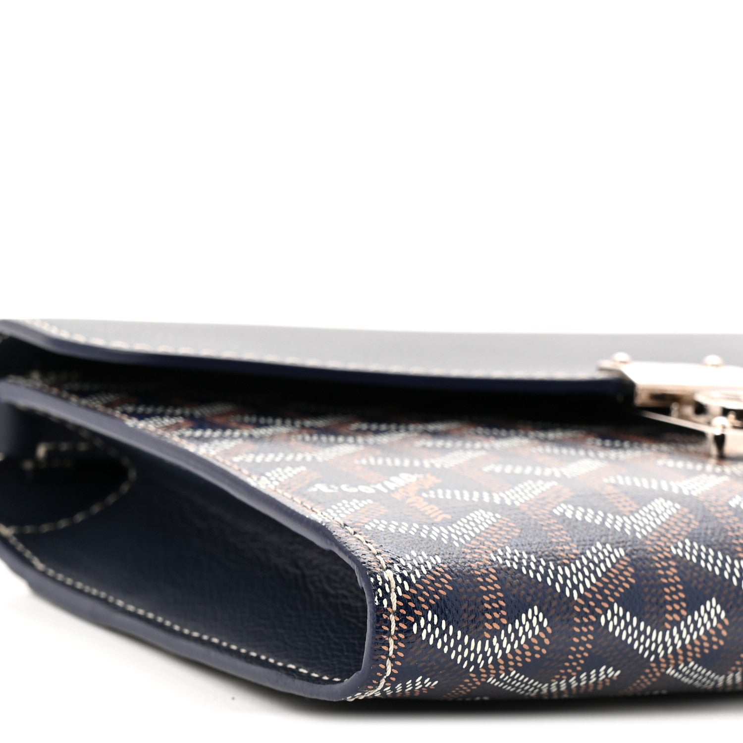 Goyardine Calfskin Chypre Wallet Pouch Navy