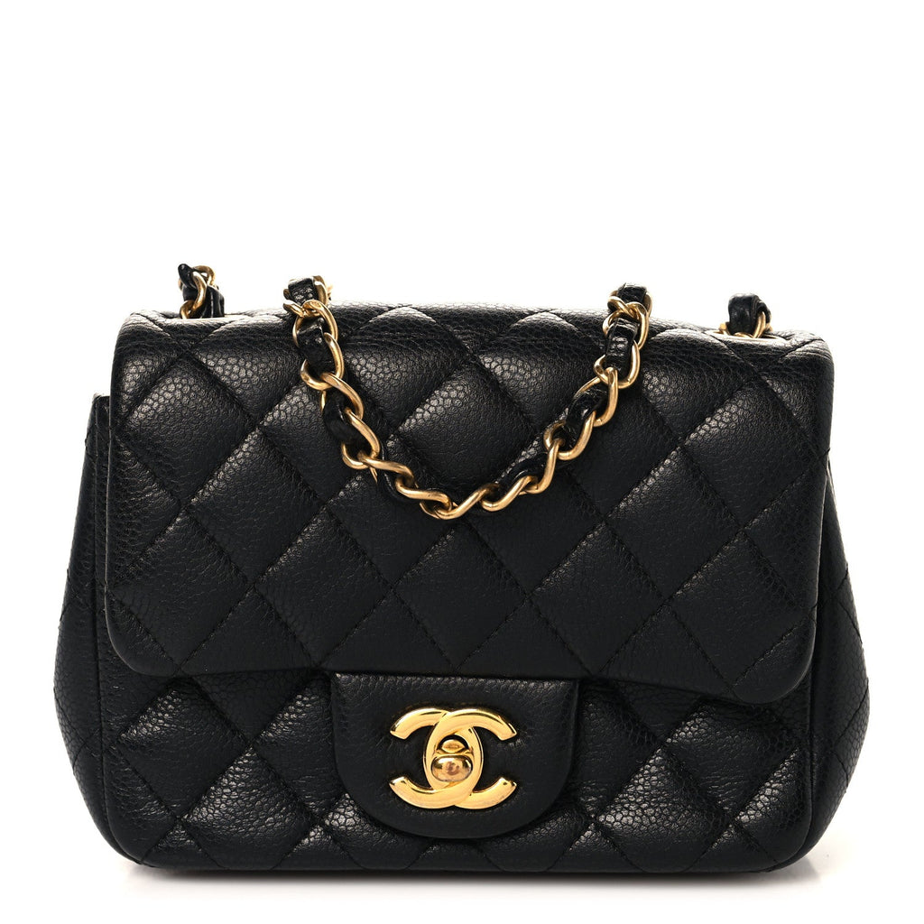 Caviar Quilted Mini Square Flap Black