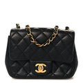 Caviar Quilted Mini Square Flap Black