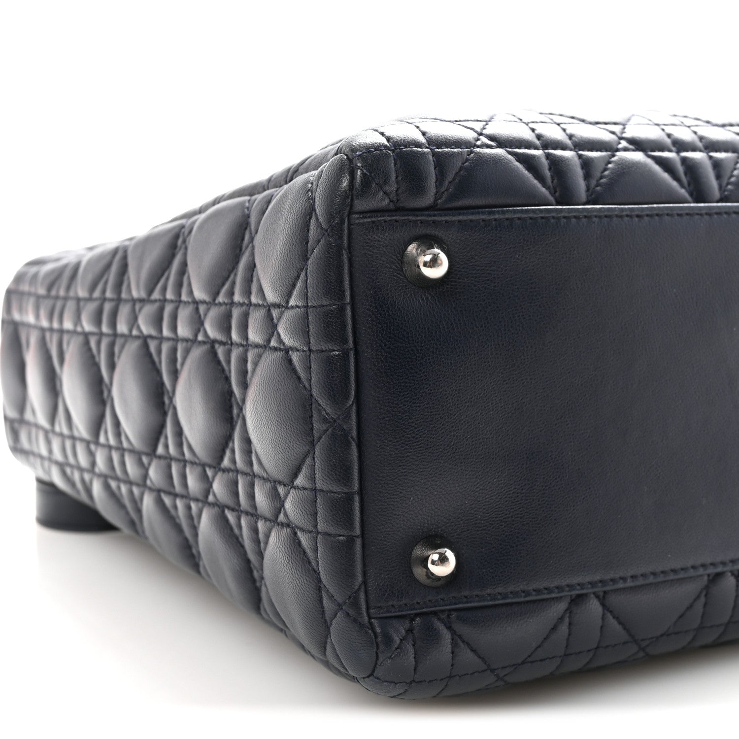 Lambskin Cannage Large Lady Dior Navy Blue