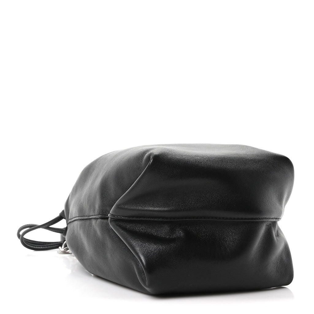 Lambskin Small Teddy Bucket Bag Black