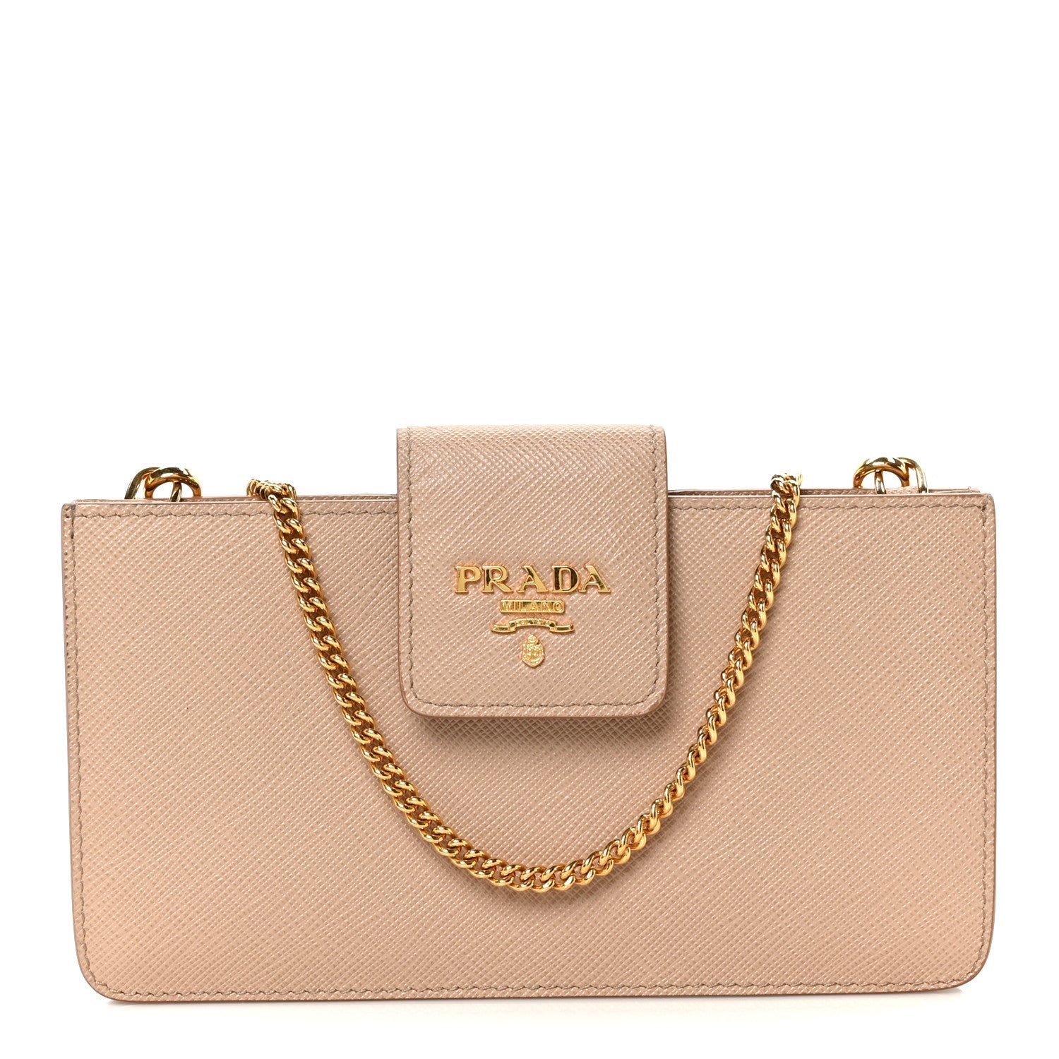Saffiano Metal Phone Wristlet Crossbody Wallet Cammeo