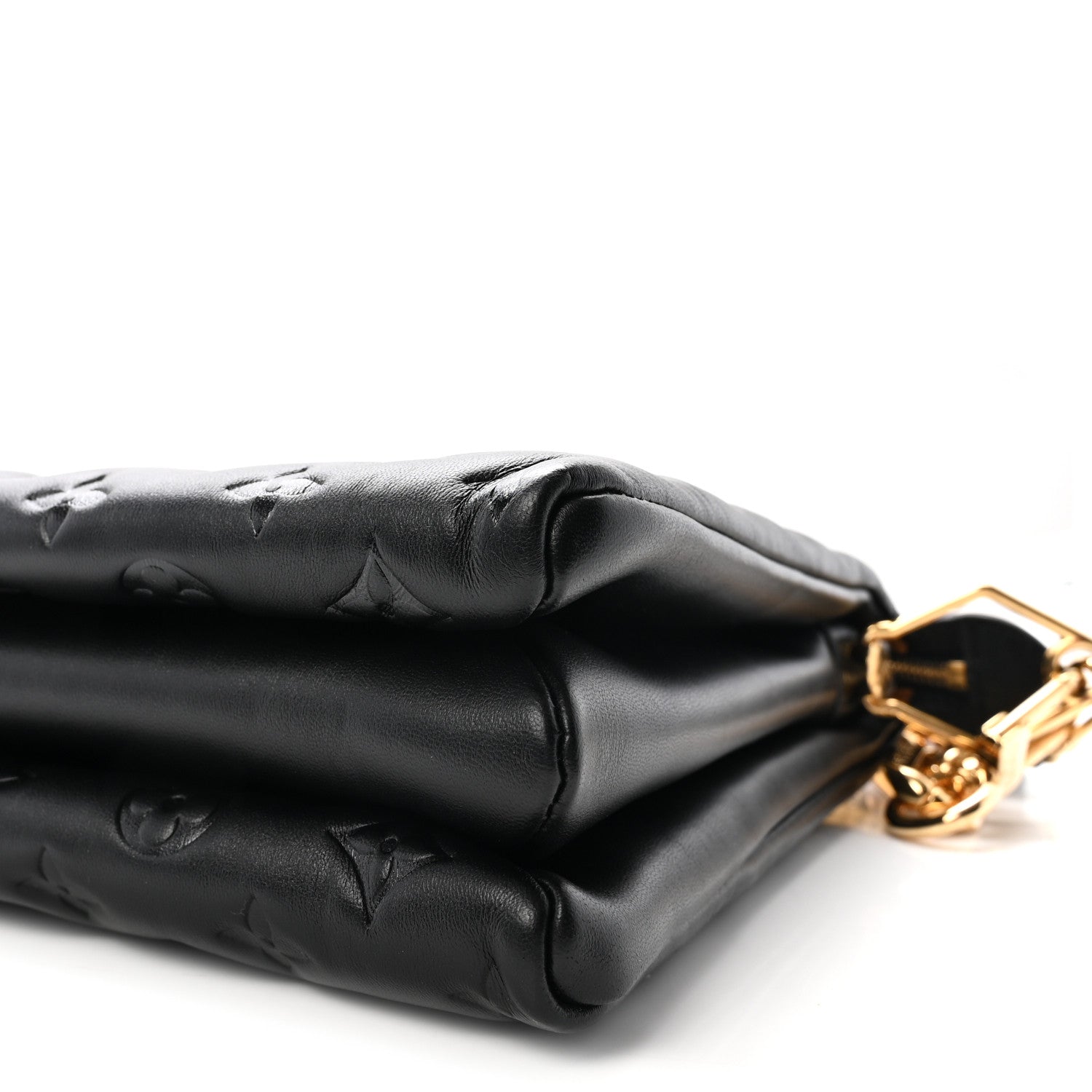 Lambskin Embossed Monogram Coussin MM Black