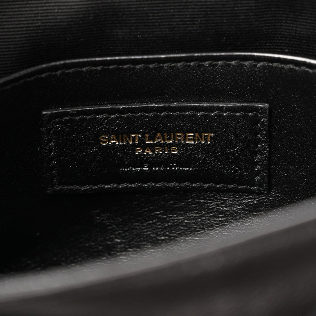 Lambskin Matelasse Monogram Baby Niki Chain Satchel Black