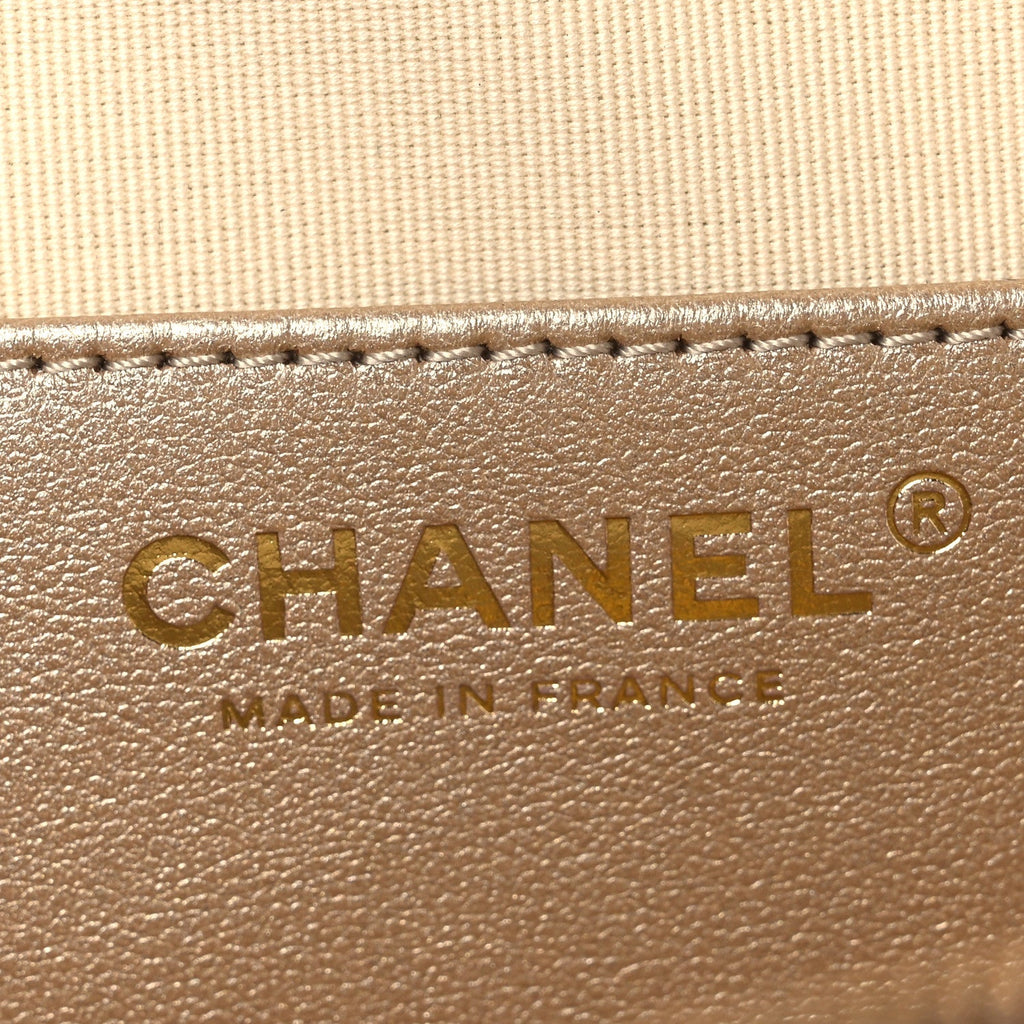 Metallic Lambskin Quilted CC In Love Heart Bag Gold