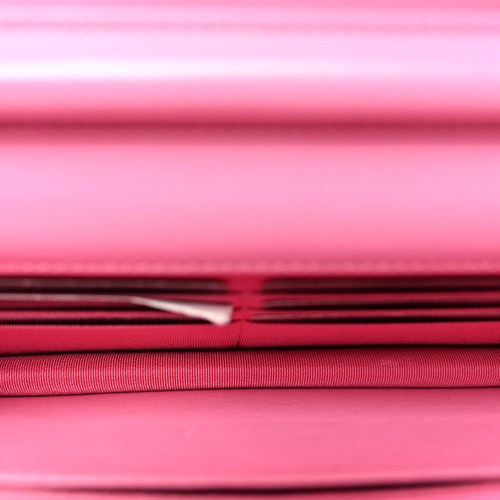 Aged Calfskin Quilted Gabrielle Wallet On Chain WOC Pink
