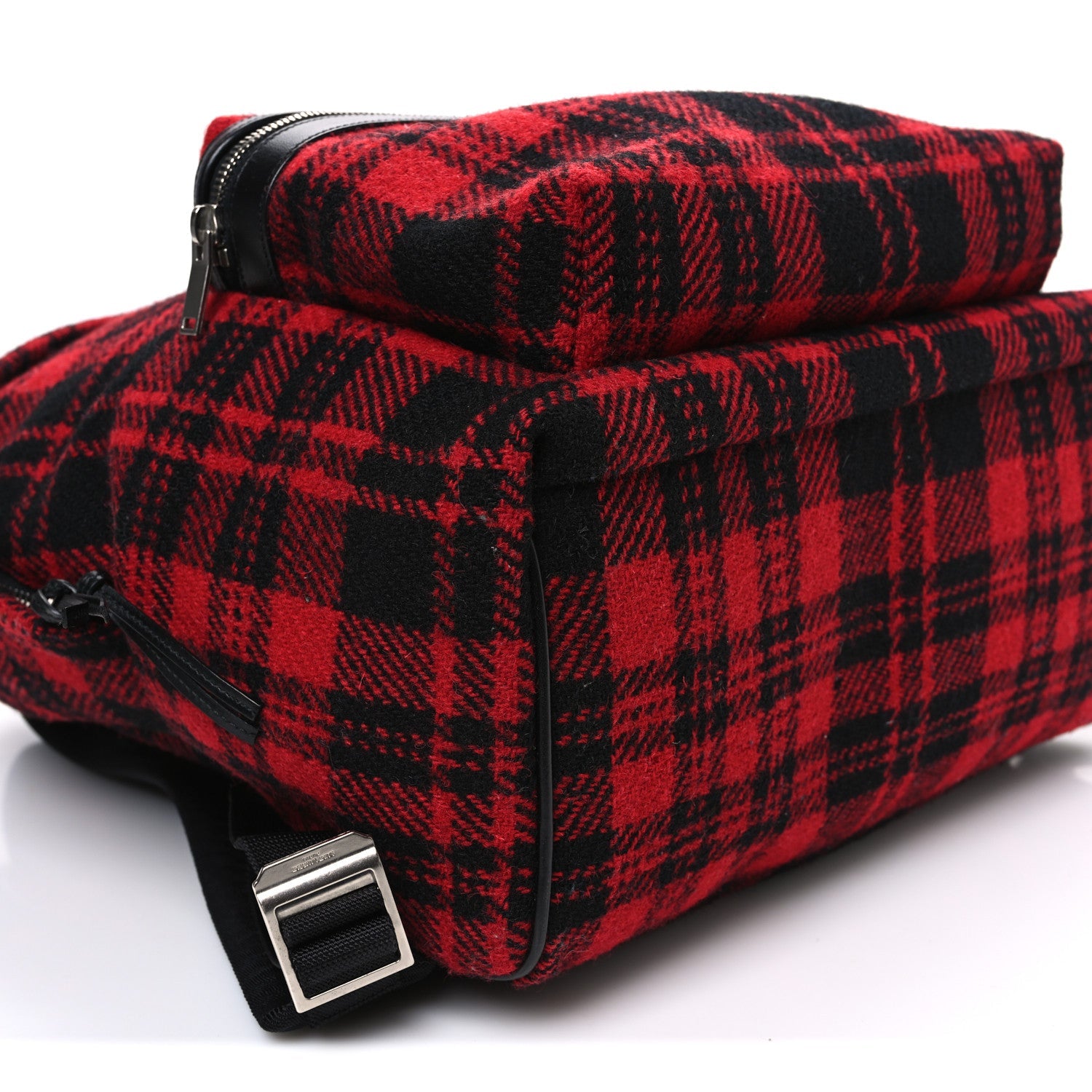 Wool Tartan City Backpack Red Black