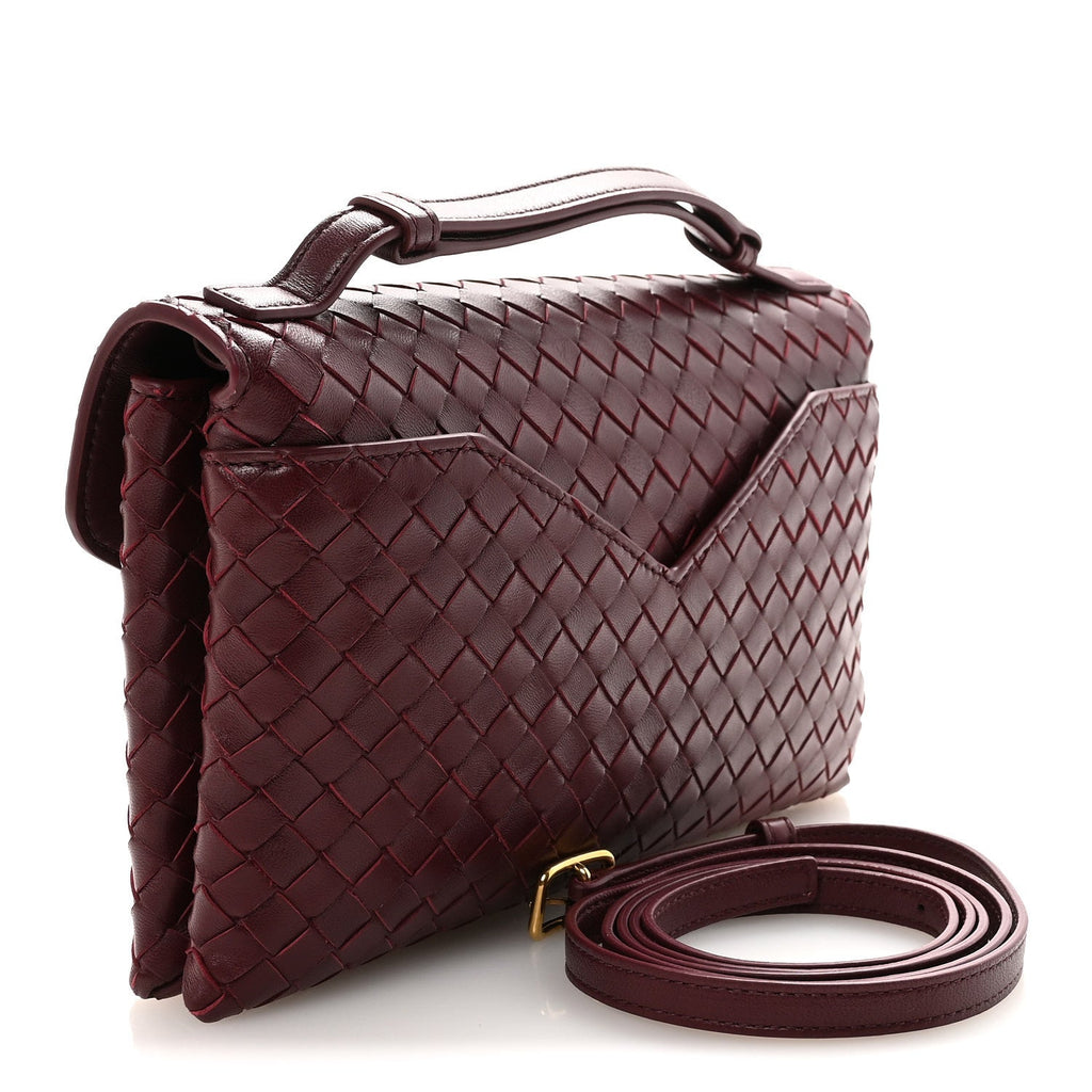 Nappa Intrecciato Knot Lock Top Handle Crossbody Bag Barolo Barolo