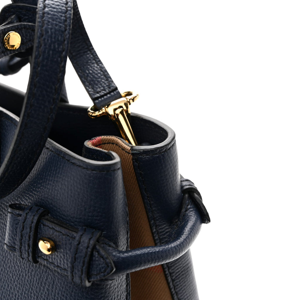 Derby Calfskin House Check Medium Banner Tote Ink Blue