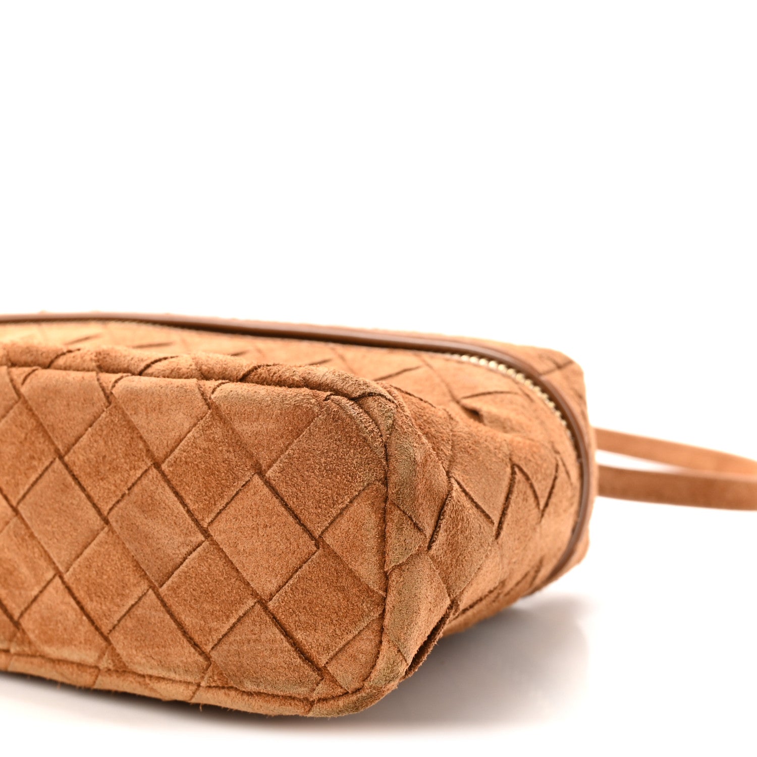 Suede Intrecciato Bang Bang Vanity Case Amber