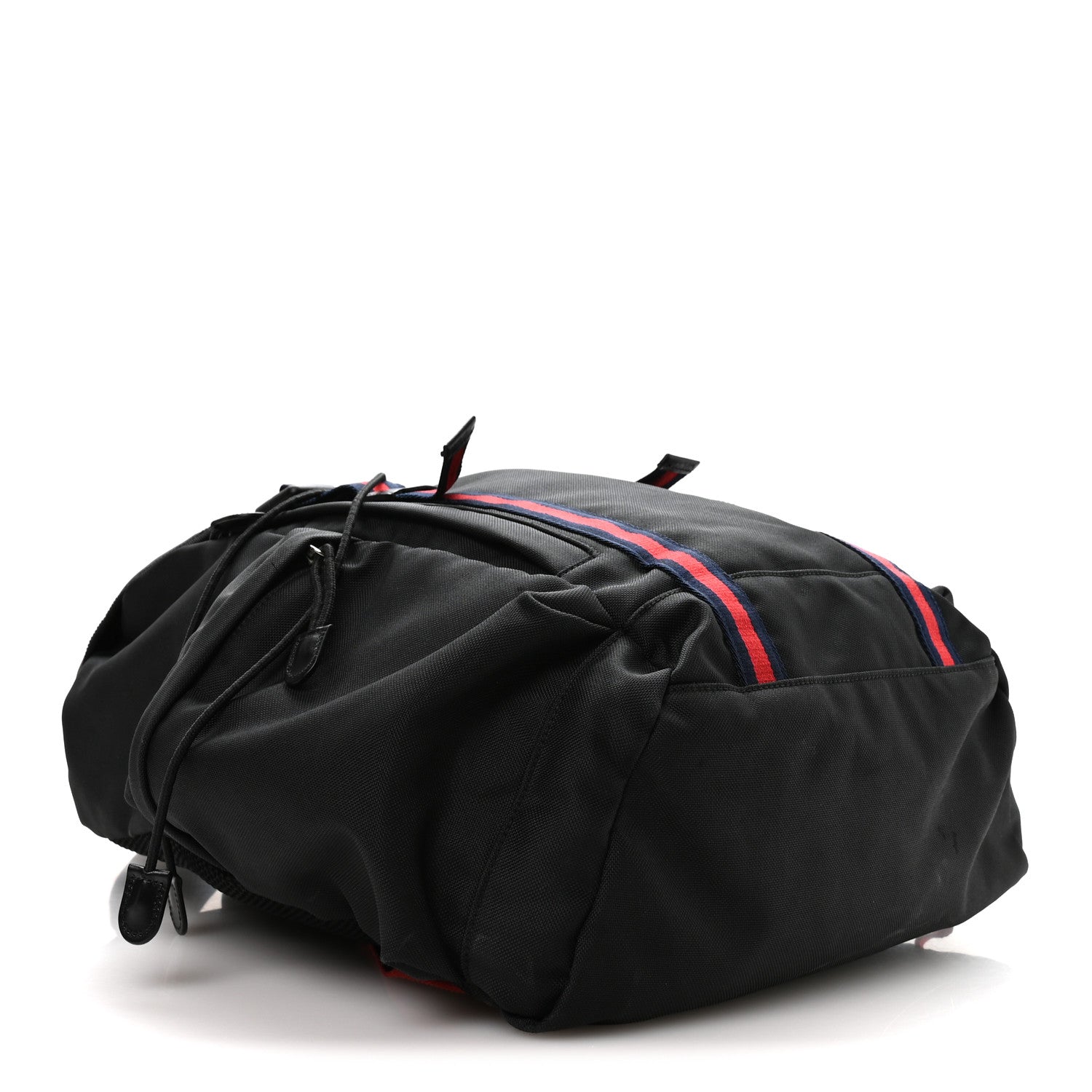 Techno Canvas Web Double Buckle Backpack Black