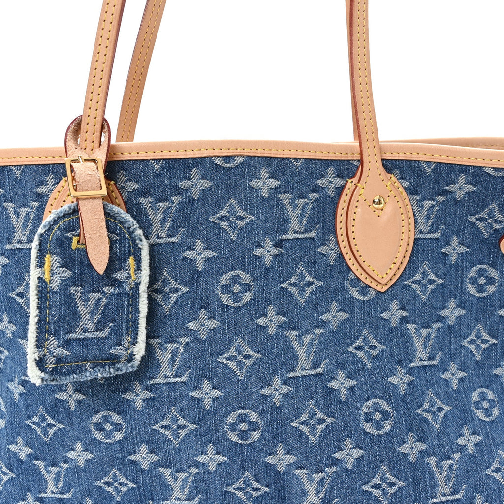 Monogram Denim Neo Neverfull MM Blue