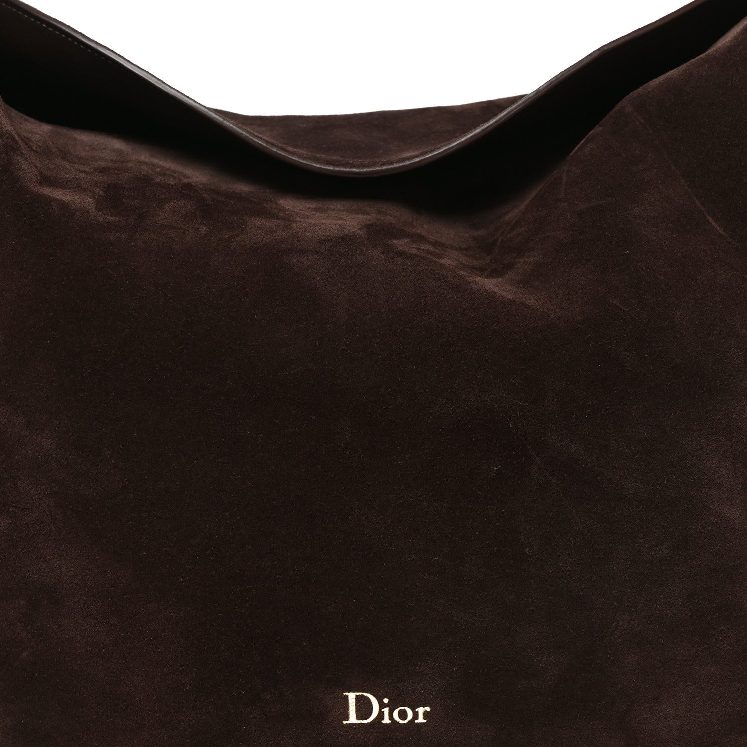 Suede Calfskin Medium Diorly Bag Chocolate