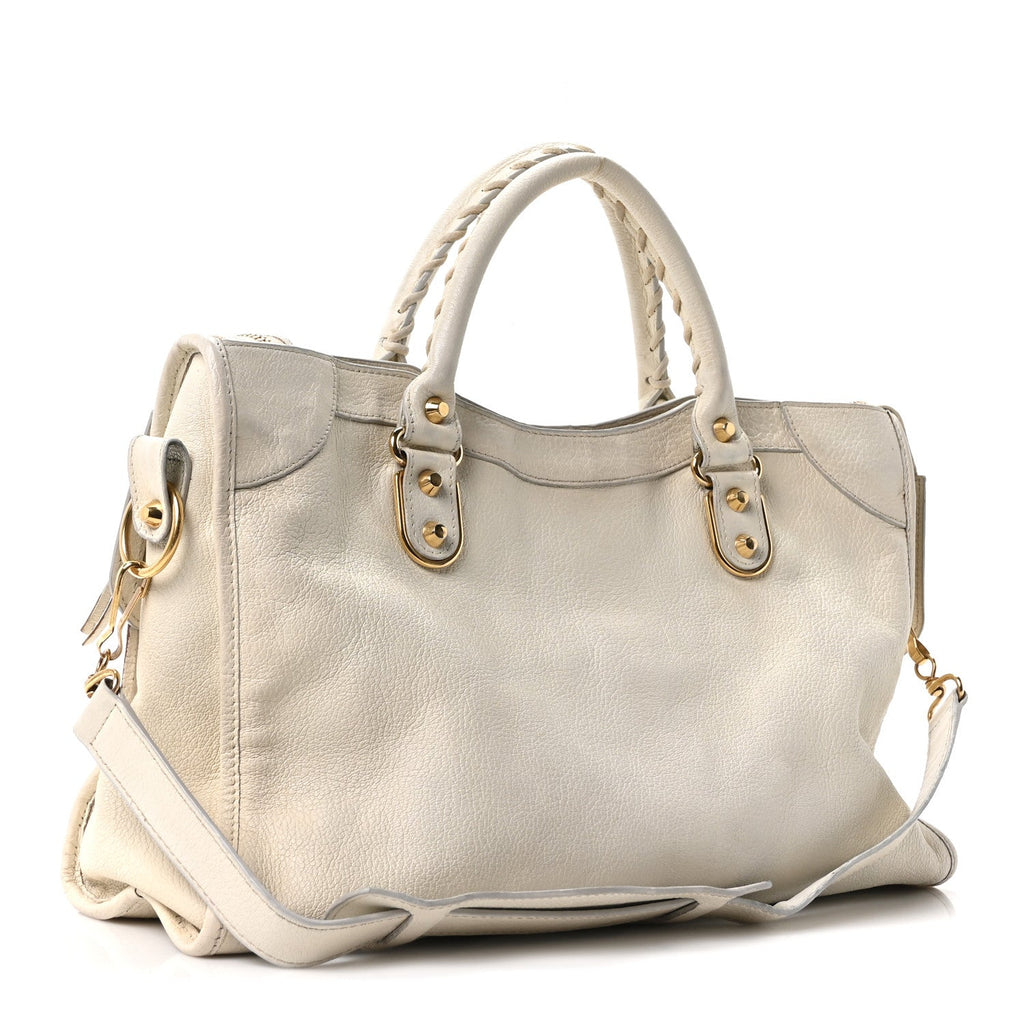 Chevre Gold Metallic Edge Hardware City White