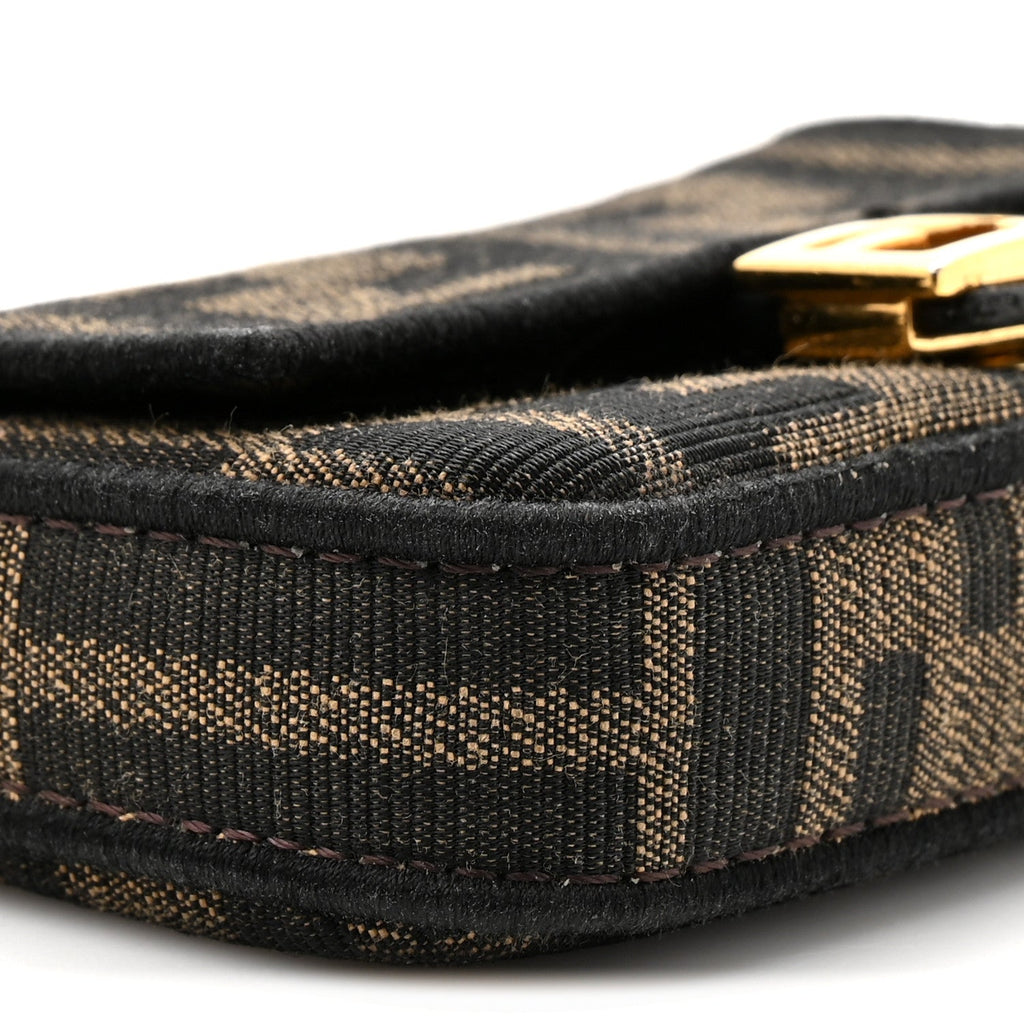 Fabric Jacquard FF 1974 Nano Baguette Charm Tobacco Moro Black