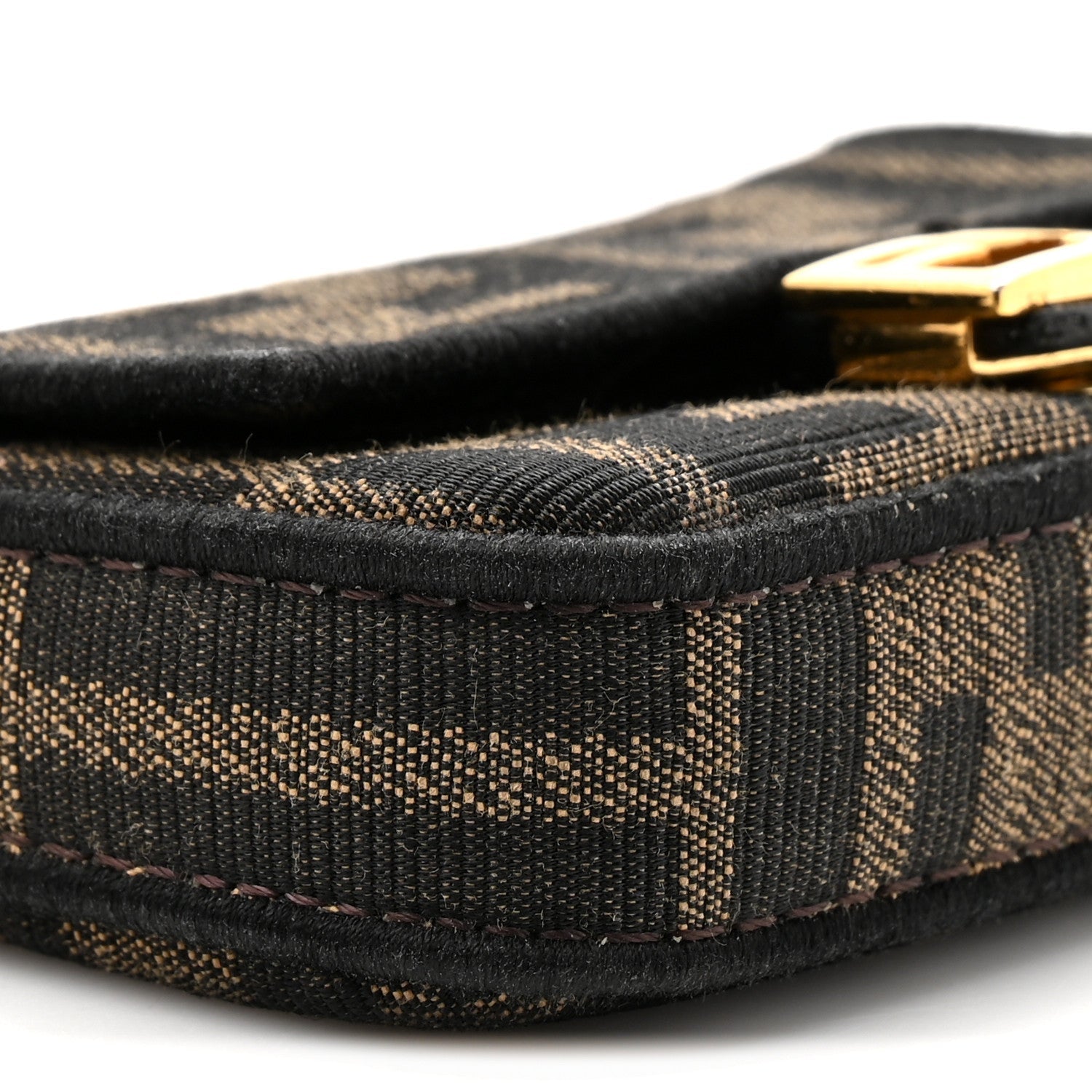 Fabric Jacquard FF 1974 Nano Baguette Charm Tobacco Moro Black
