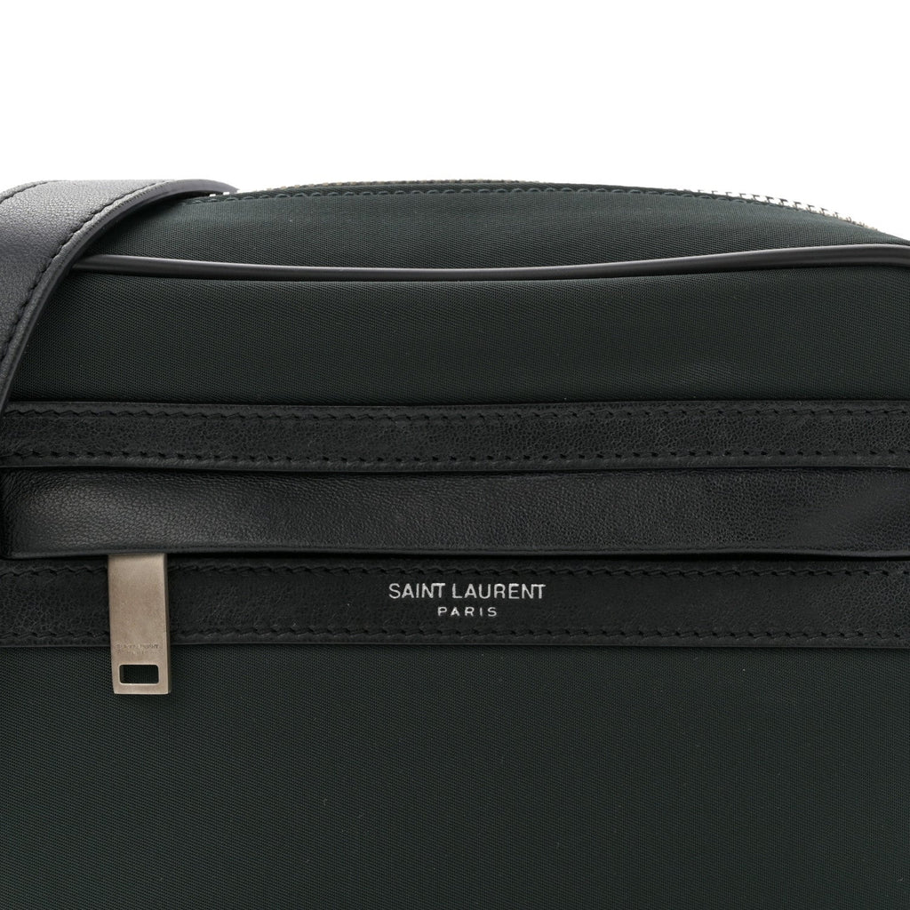 Lambskin Nylon Small Camp Camera Bag Dark Green