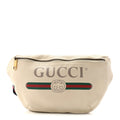 Grained Calfskin Logo Belt Bag White