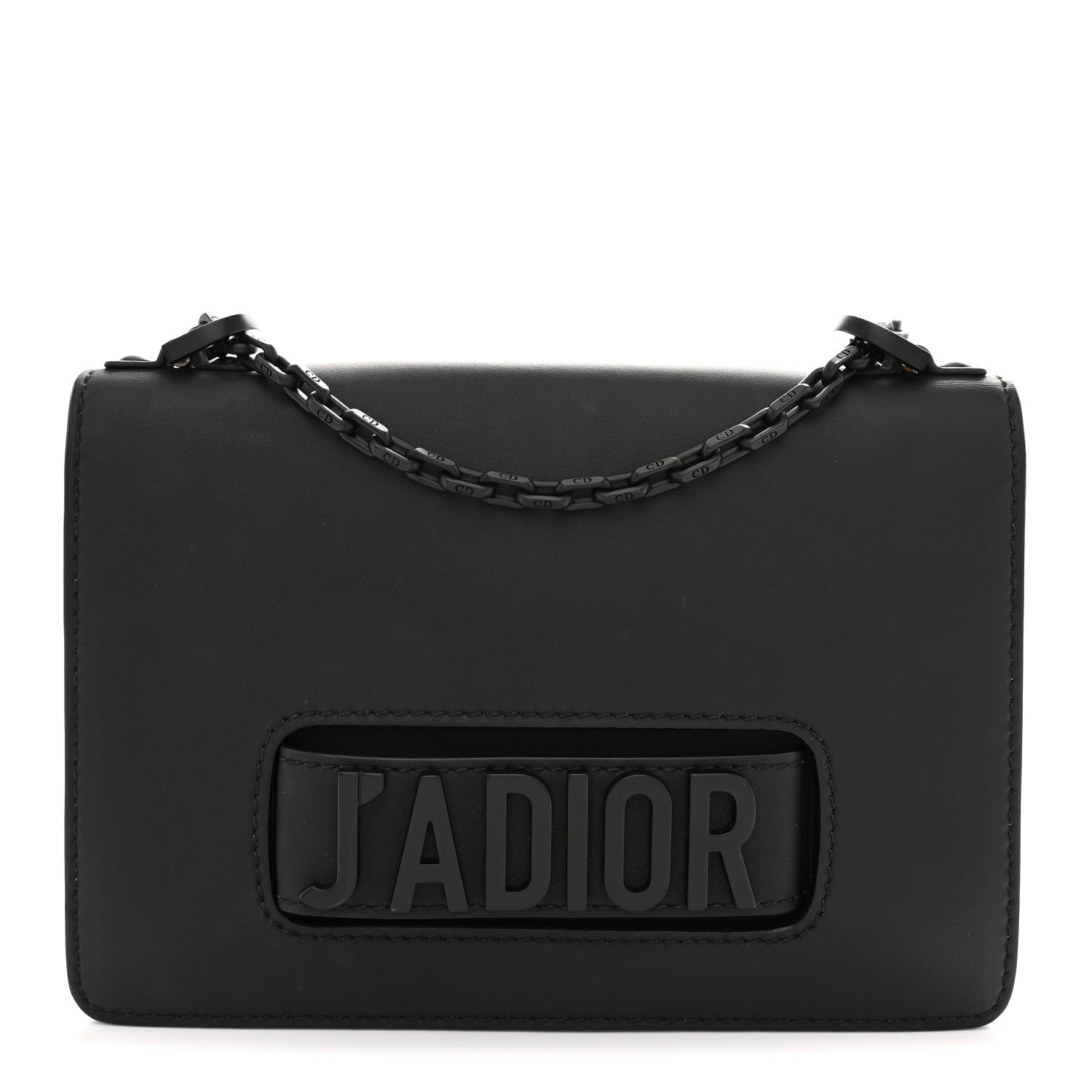 Ultra Matte Calfskin J'Adior Chain Flap Bag Black